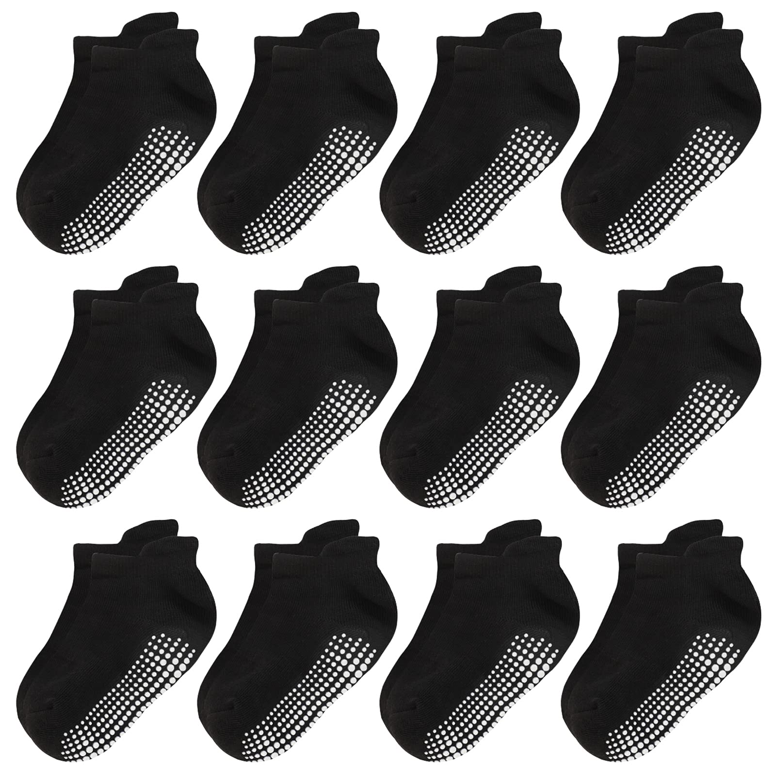 BOOPH Non-Slip Toddler Socks for Baby Boys & Girls - Anti-Skid Grip Low Cut Socks with Cute Patterns - Perfect for Playtime, Crawling & First Steps