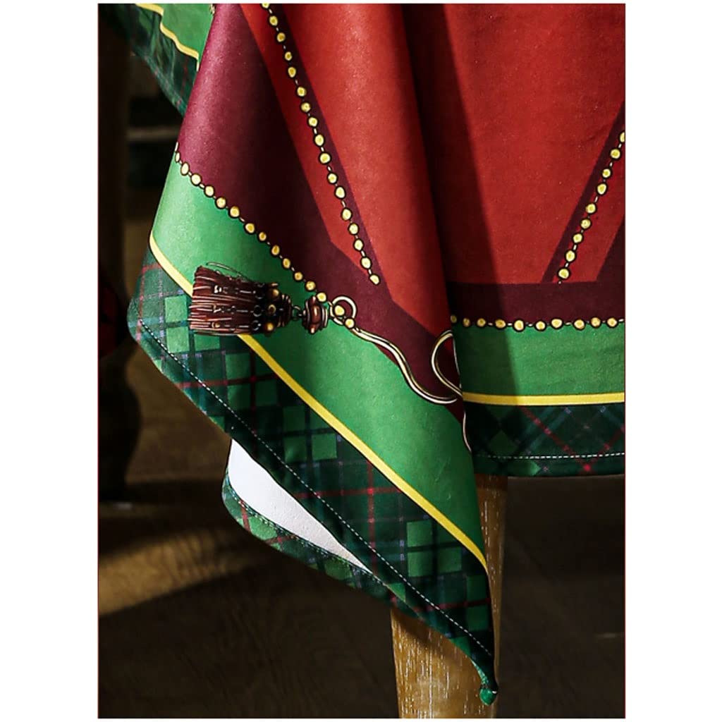 Premium Christmas Red Indoor/Outdoor Rectangular Tablecloth - 55x79 Inch Waterproof Fabric Table Cover for Dining, Tea Tables, Parties, Picnics, Spring & Summer Gatherings - Perfect for Holiday Decorations and Outdoor Events