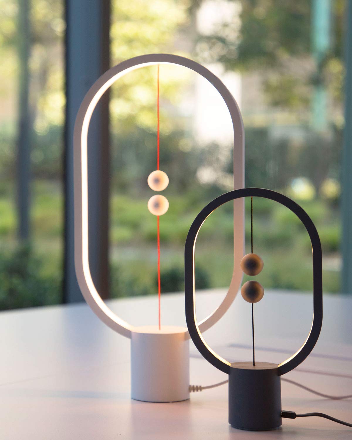 Heng Balance LED Table Lamp - USB Powered, Mid-Air Switch, Eye-Care Warm Light for Office & Home Decor | Modern Desk Lamp with Contemporary Soft Lighting (Wyoming White) - Perfect for Reading, Working & Creating Cozy Atmosphere