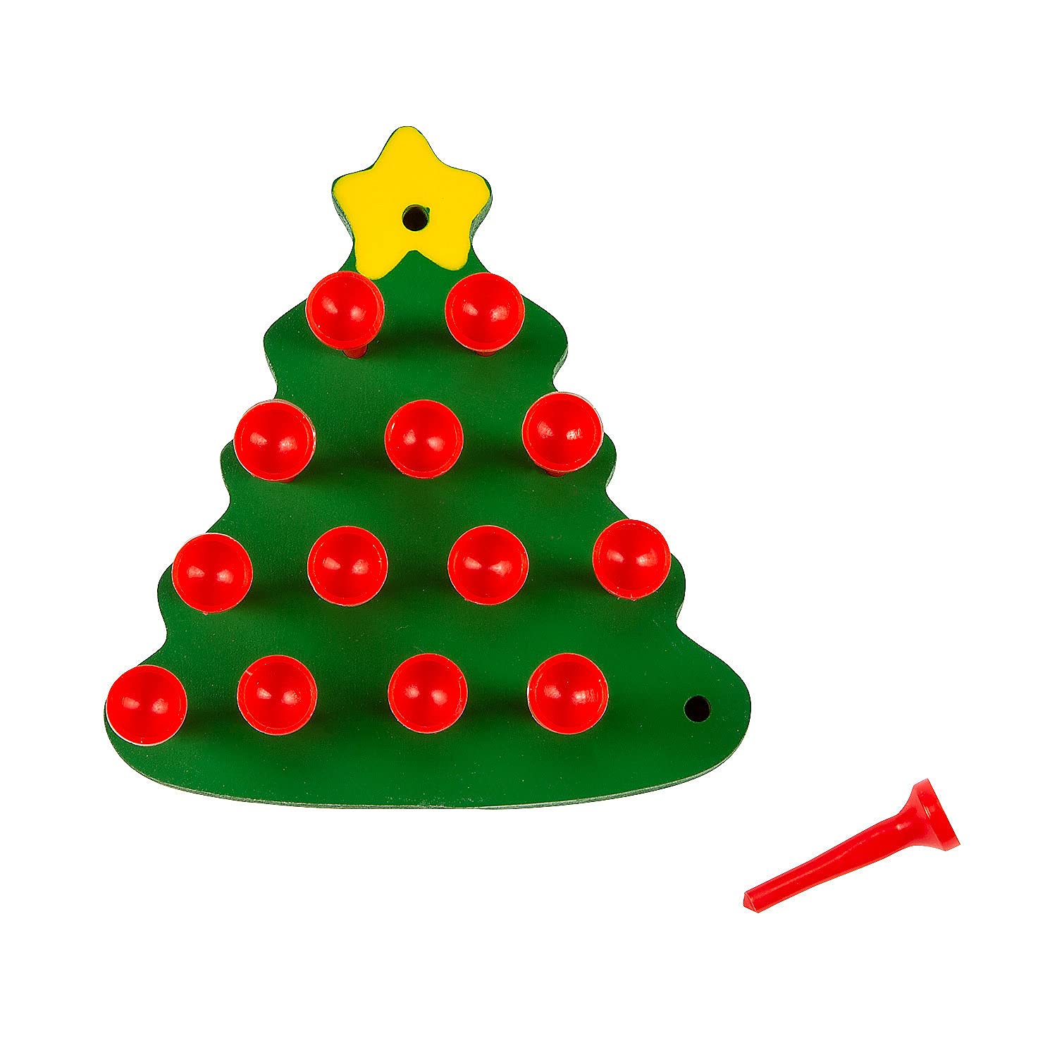 Fun Express Christmas Tree Peg Games - 12-Piece Wooden Educational Toy Set for Kids | Perfect for Holiday Parties, Classroom Activities & Family Game Nights