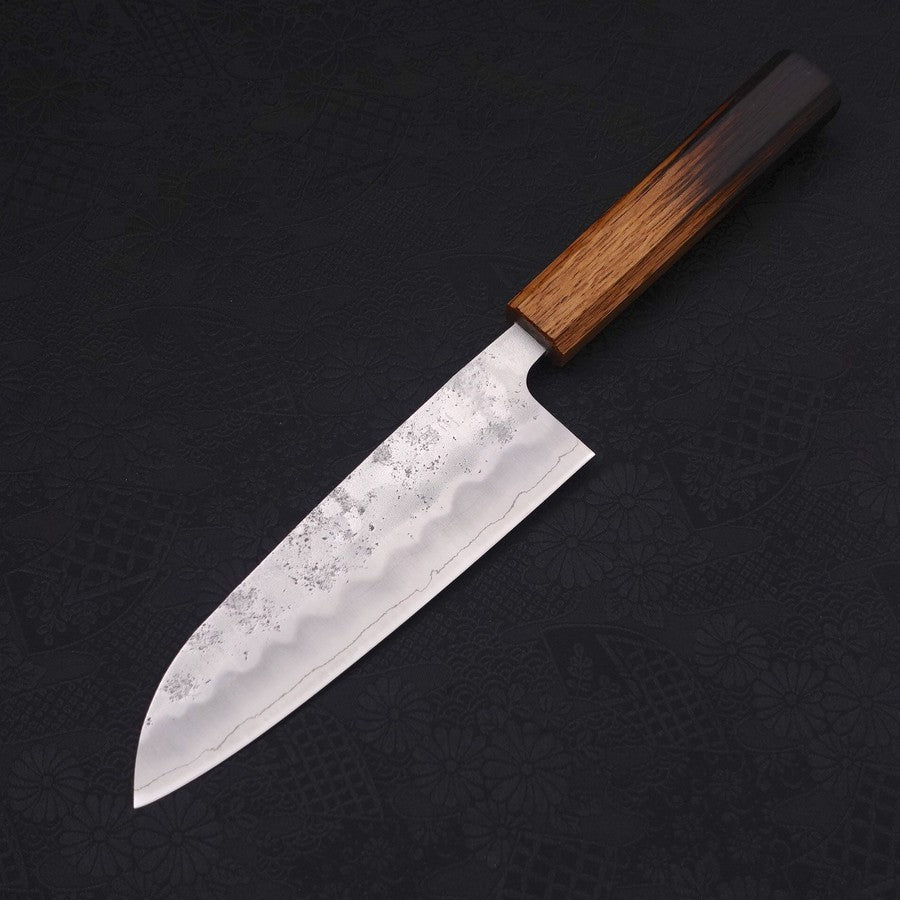 Premium Santoku Knife 165mm - High Carbon Silver Steel Blade with Nashiji Finish & Urushi Handle - Perfect for Sushi, Vegetables, and Meat Cutting