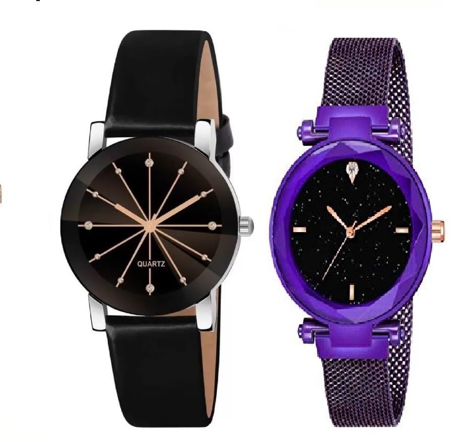 Elegant Women's Combo Watches Set (SR-472 & AT-4721) - Pack of 2 Fashionable Timepieces for Everyday Wear & Special Occasions