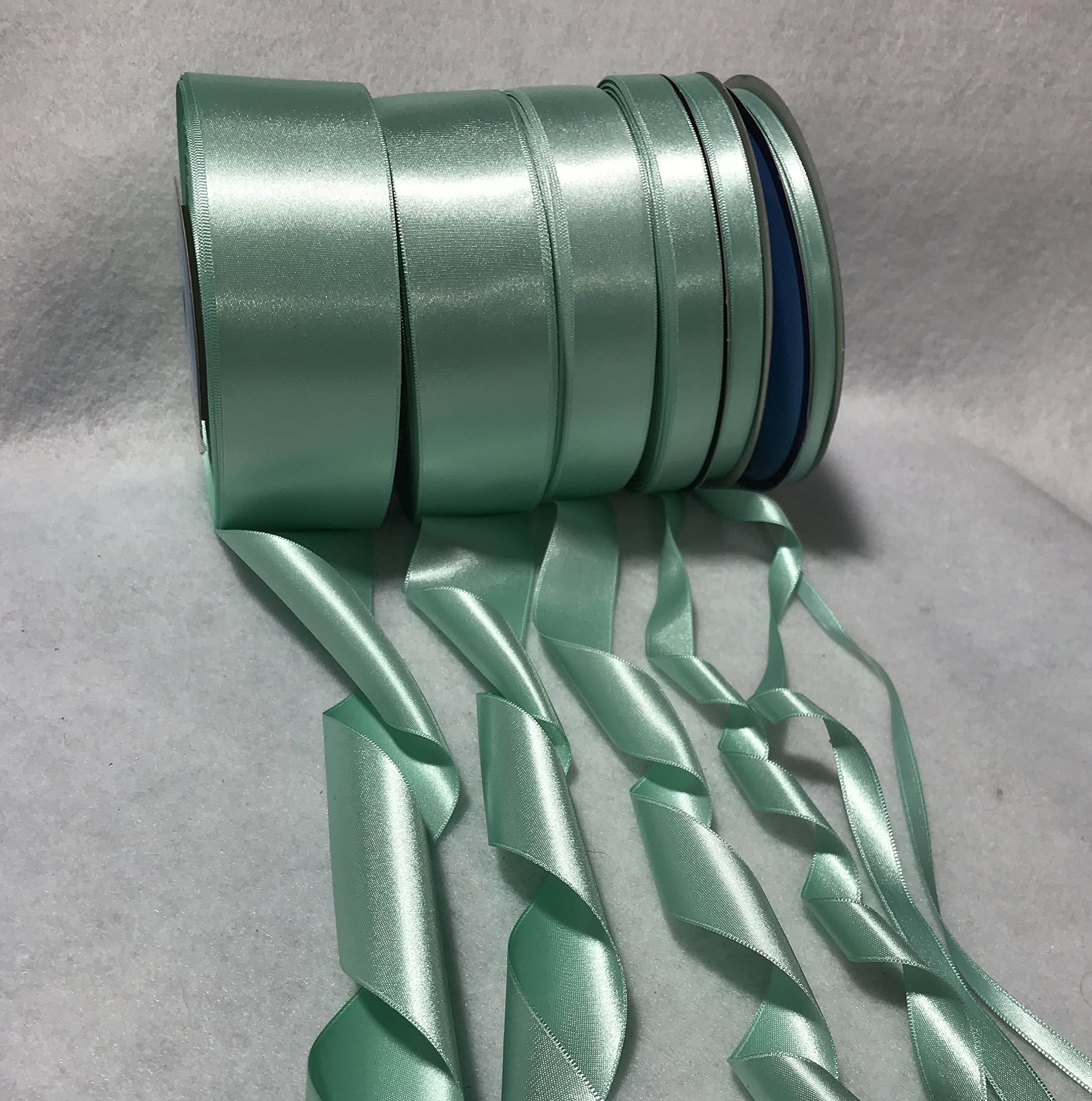 Premium Mint Green Double Sided Satin Ribbon - 3 Yards (6 Width Options) - French Made - Perfect for Gift Wrapping, Wedding Decor & DIY Crafts