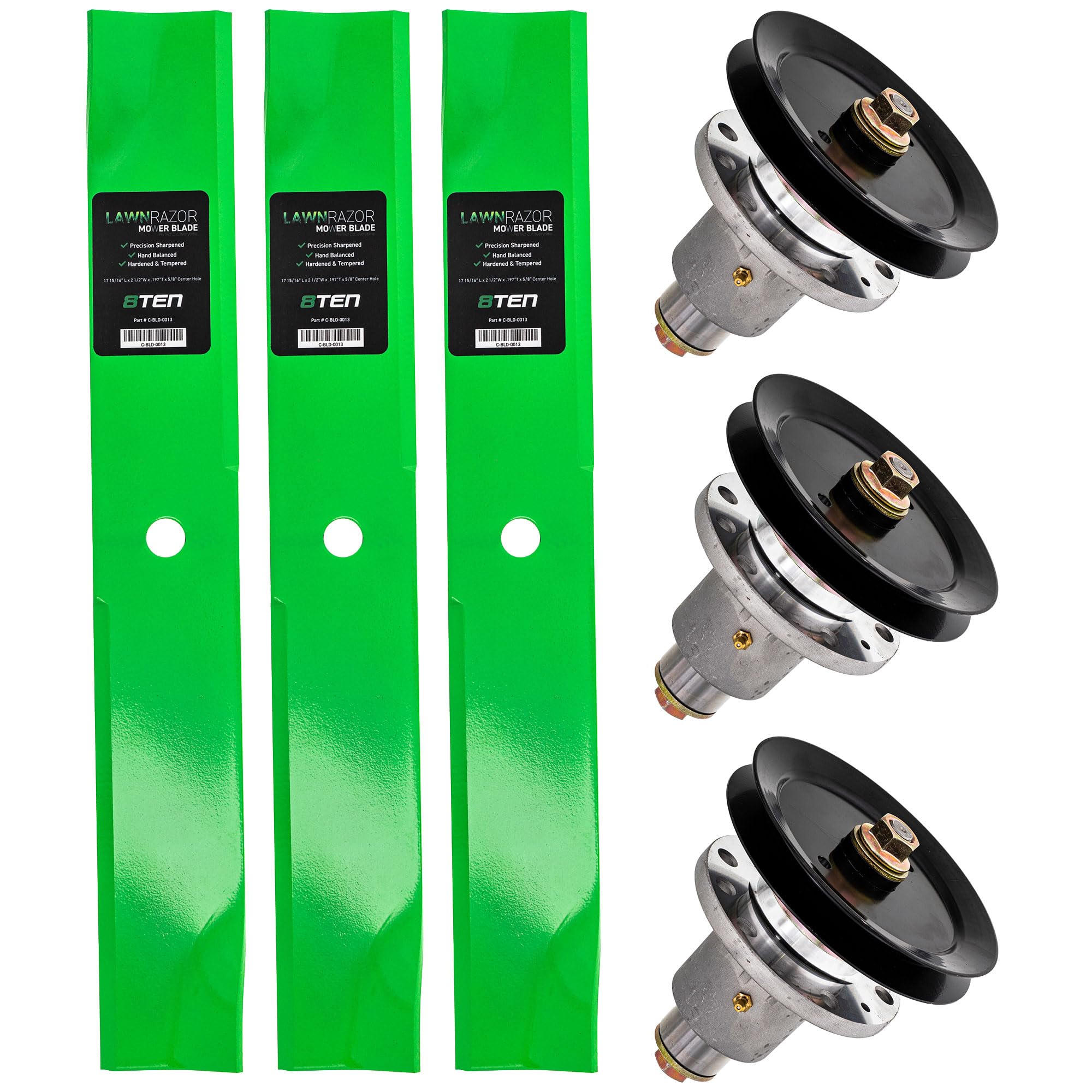 8TEN Spindle Medium Lift Blade Kit for Exmark 52