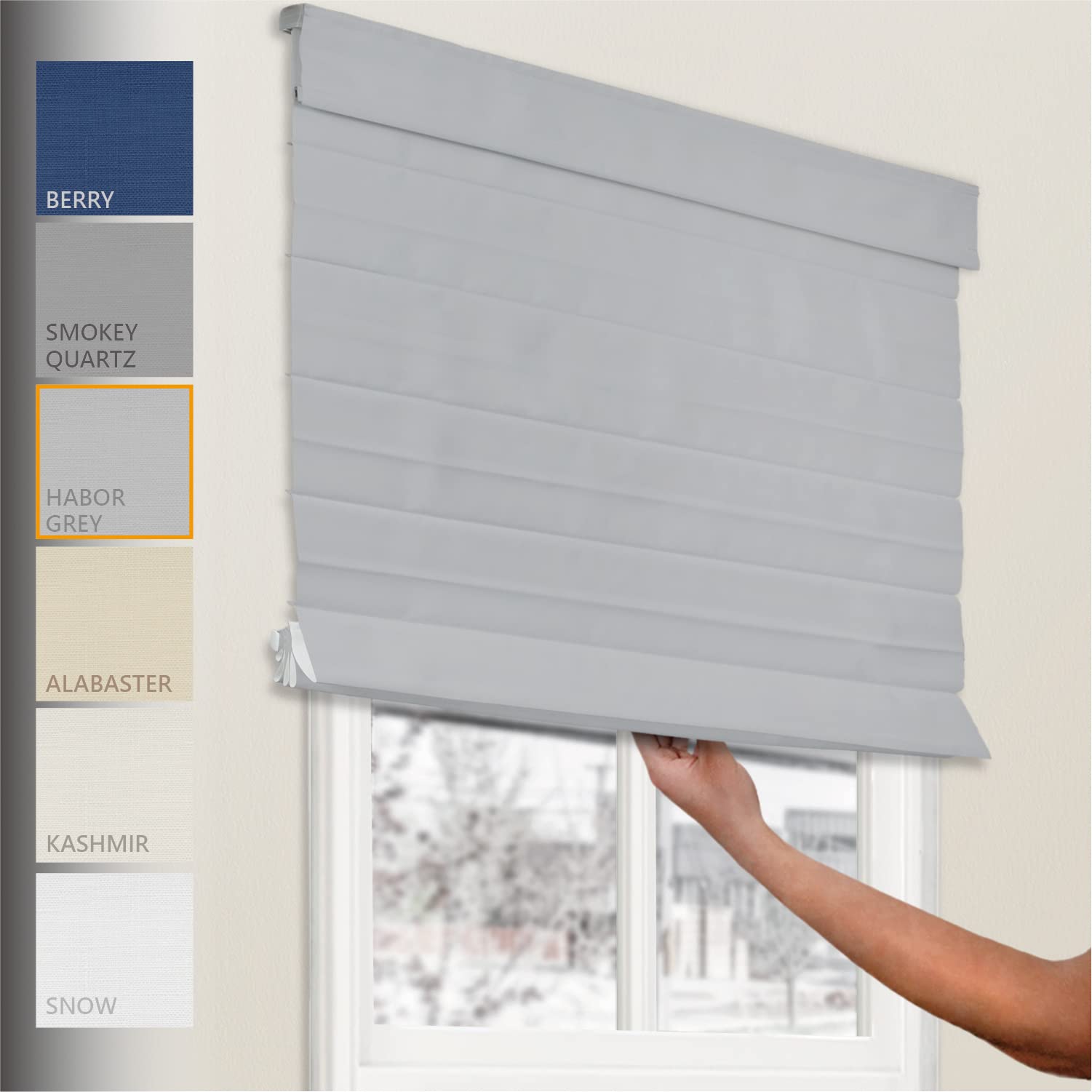 CHICOLOGY Custom Roman Shades for Windows - Light Filtering Room Darkening Window Treatments, 52.25 x 48 Inches (WxH), Daily Grey - Perfect for Living Room, Bedroom & Home Office