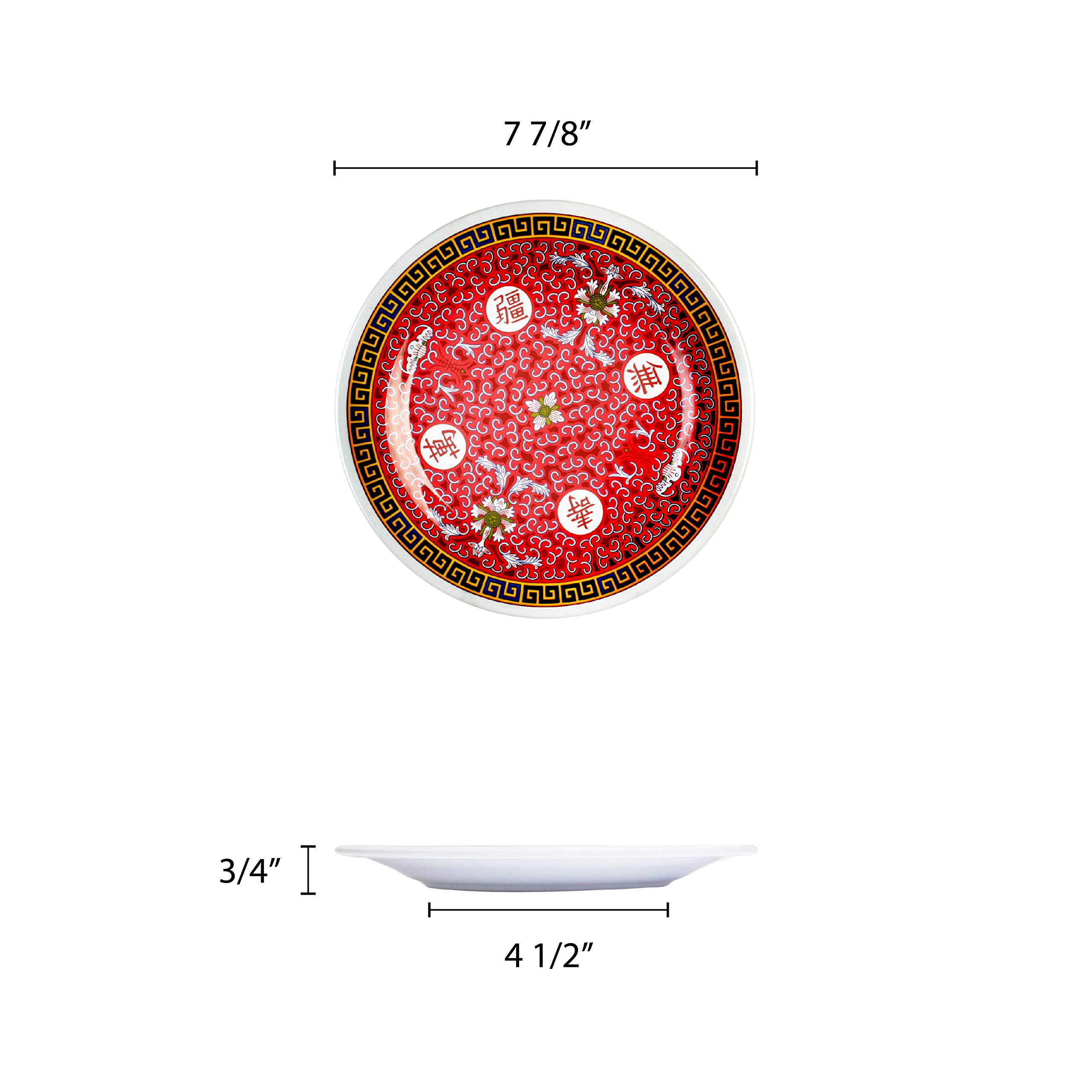 Thunder Group Longevity 7 7/8 Inch Melamine Dinnerware Plates - Set of 12 Durable Restaurant-Grade Plates for Catering, Outdoor Dining & Everyday Use