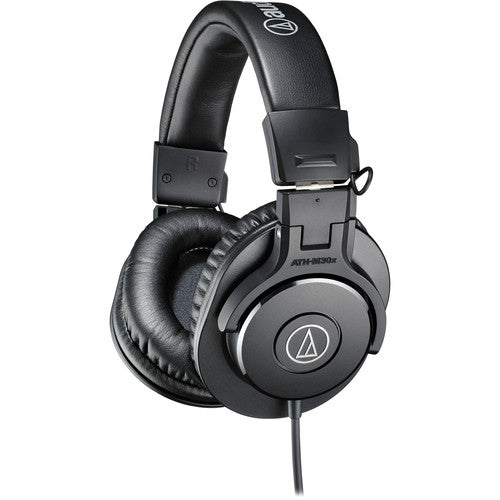Audio Technica ATH-M30x Professional Studio Monitor Headphones - Closed-Back Over-Ear Design for Recording, Mixing & DJing - High-Quality Sound Isolation (Black) - Perfect for Home Studios, Podcasting & Music Production