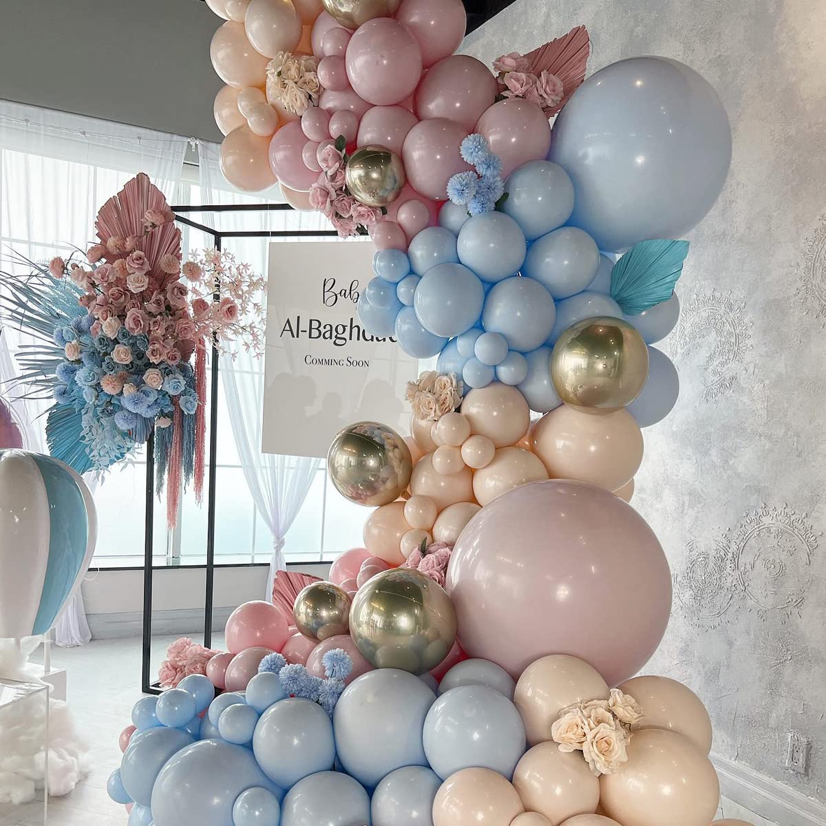 Gender Reveal Balloon Arch Kit - Pink & Blue Garland for Baby Shower, Birthday Party Decorations | Perfect for Boy or Girl Celebrations, Gender Announcement, Nursery Reveal, and Pastel-Themed Events