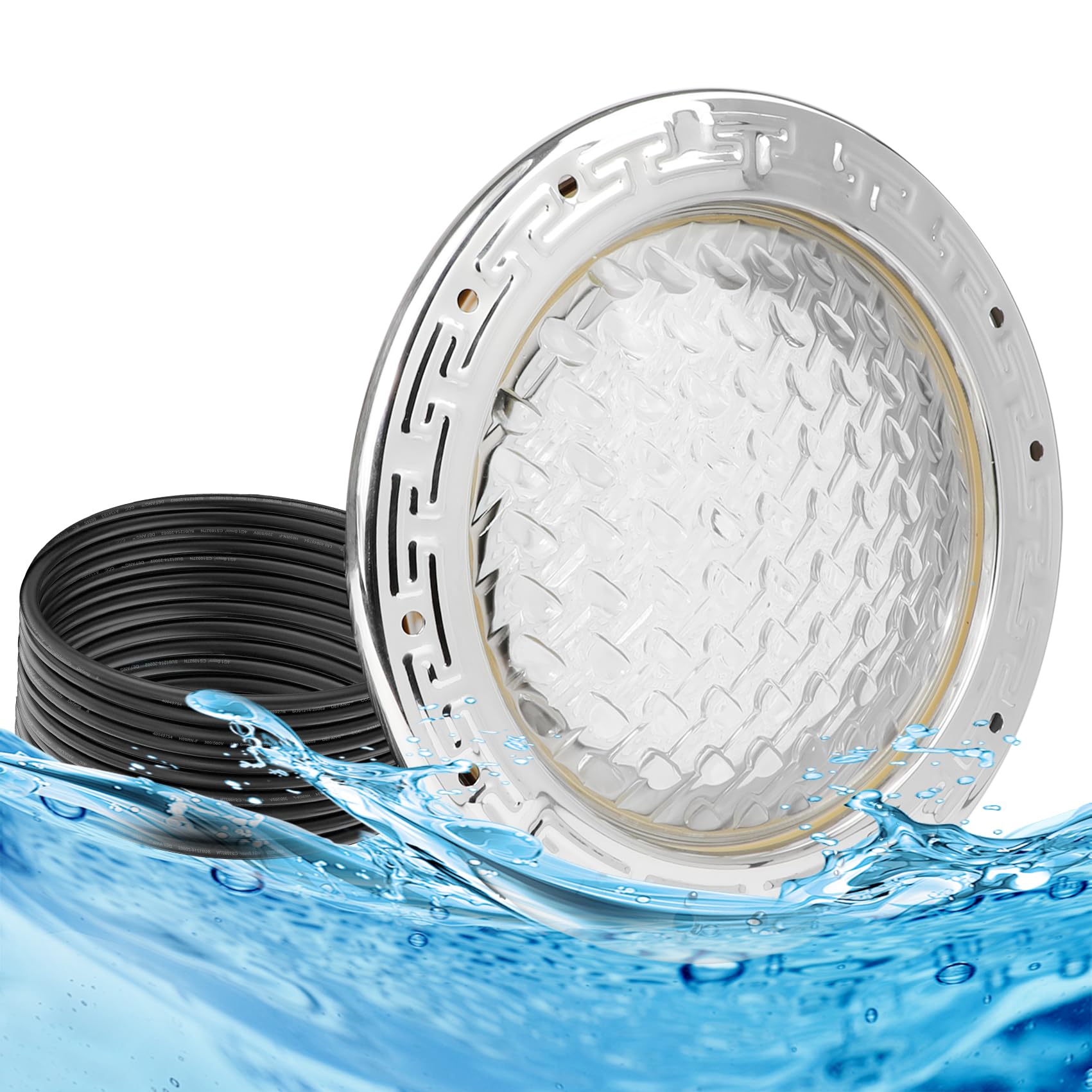 10 Inch White LED Pool Light - 120V Submersible Underwater Light for Inground Pools with 50ft Cord | Wet Niche Compatible | Perfect for Night Swimming, Pool Parties & Backyard Decor