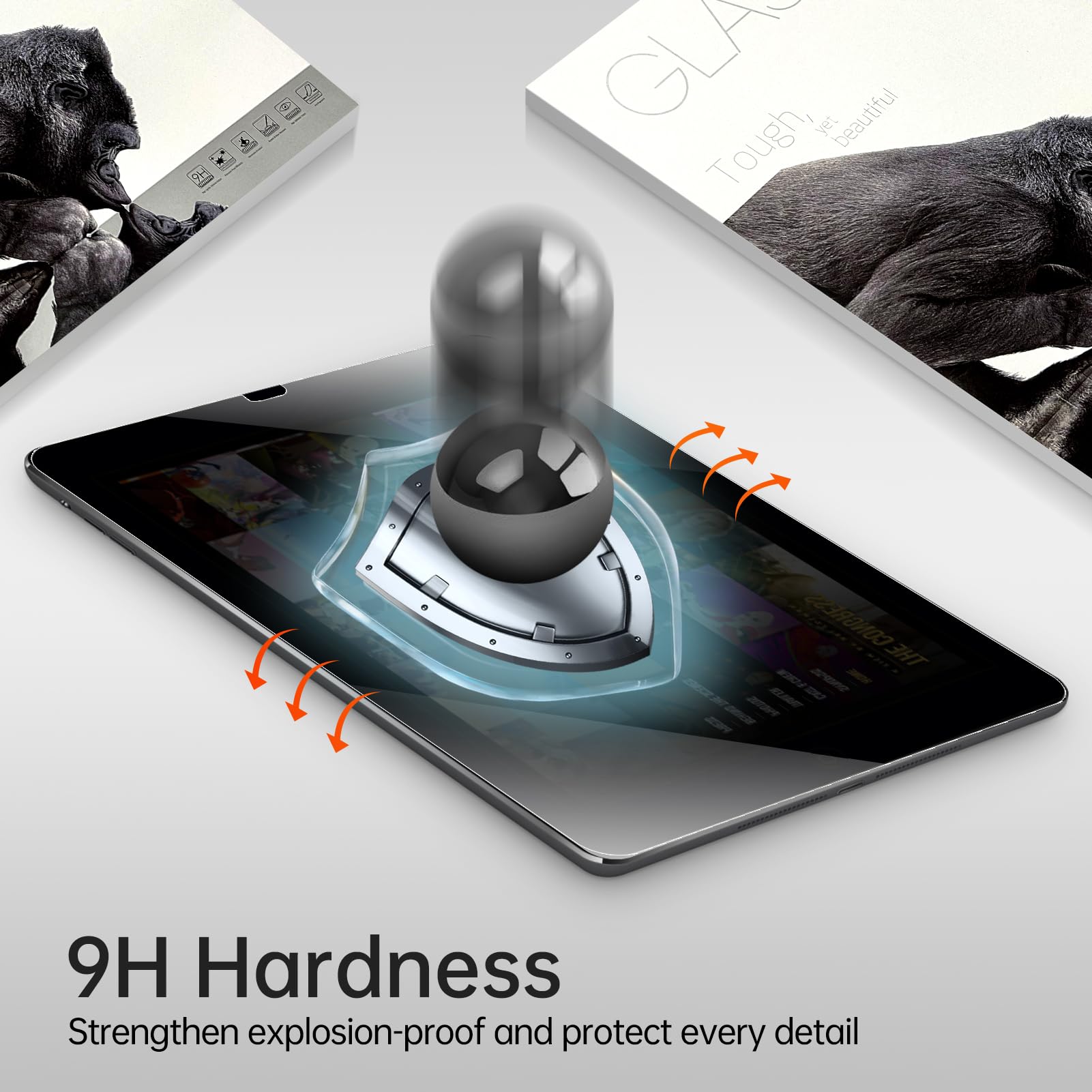 Privacy Screen Protector for iPad Pro 10.9 Inch (2022/2020 Model, Air 5/4) - Anti-Scratch 9H Hardness Tempered Glass Screen Protector with Bubble-Free Installation - Perfect for Office, Study & Travel Use