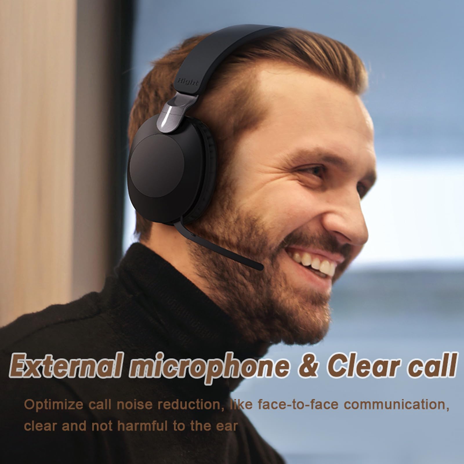 Wireless Gaming Headset with Microphone - Noise Cancelling Over-Ear Headphones for PC, PS5, Xbox - Foldable Design with Hands-Free Function - Perfect for Online Gaming, Streaming & Conference Calls