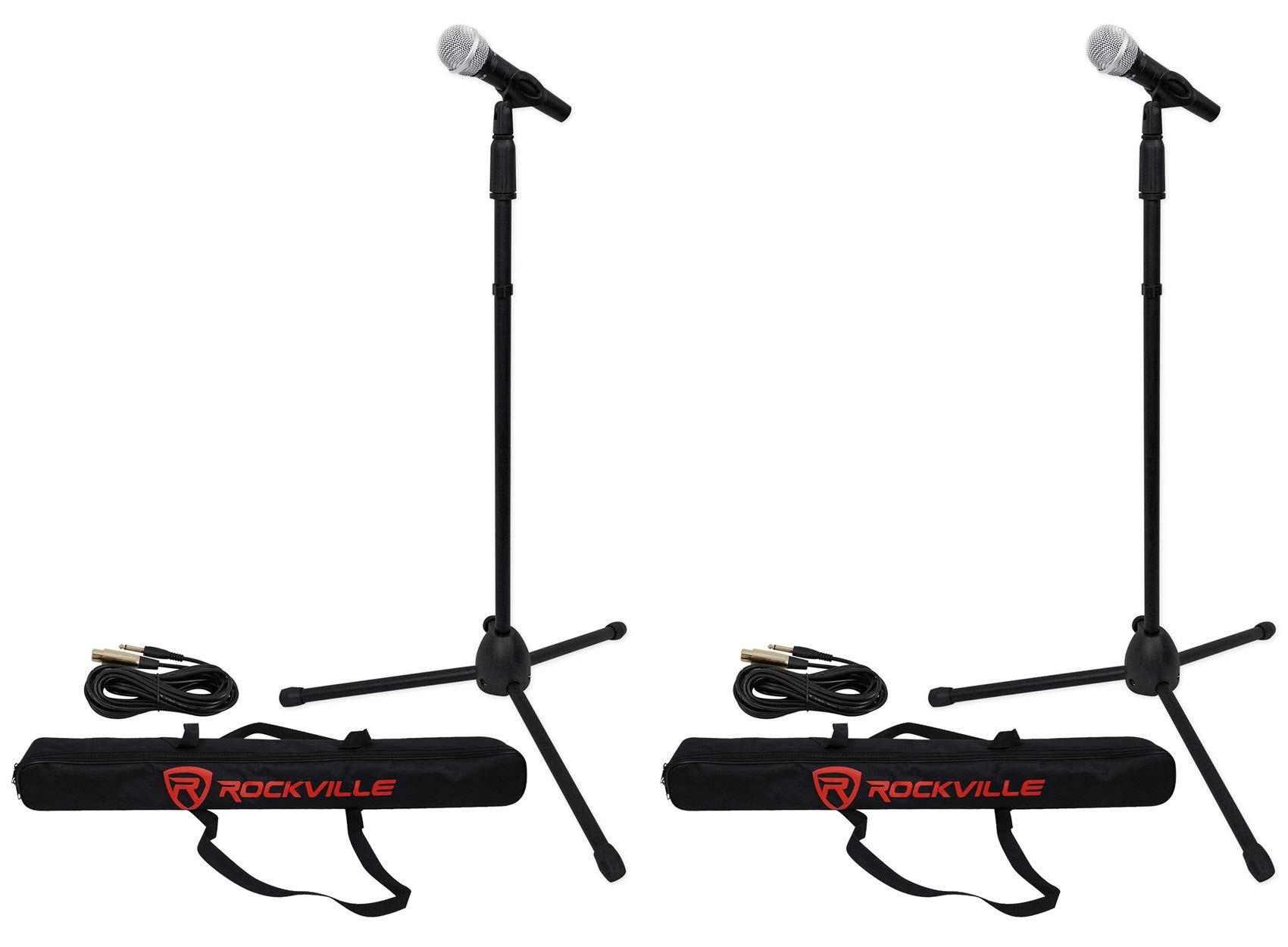 Rockville Pro Mic Kit 1 - Professional Metal Microphone with Stand, Carry Bag & XLR Cable - Perfect for Podcasting, Live Streaming & Studio Recording