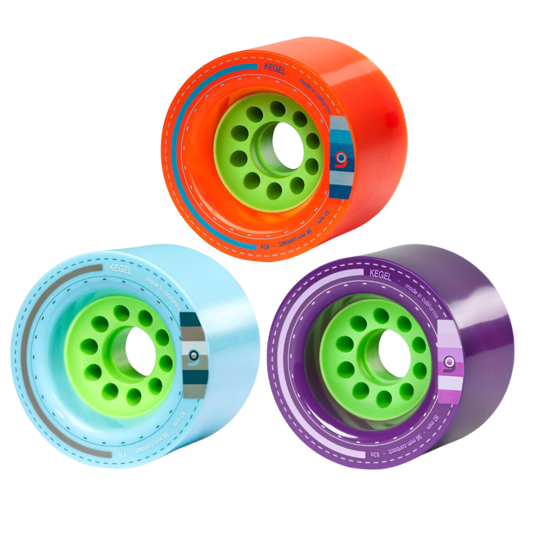 Orangatang Kegal 80mm Longboard Wheels (4-Pack) - High Performance for Cruising, Downhill & Freeride Skateboarding