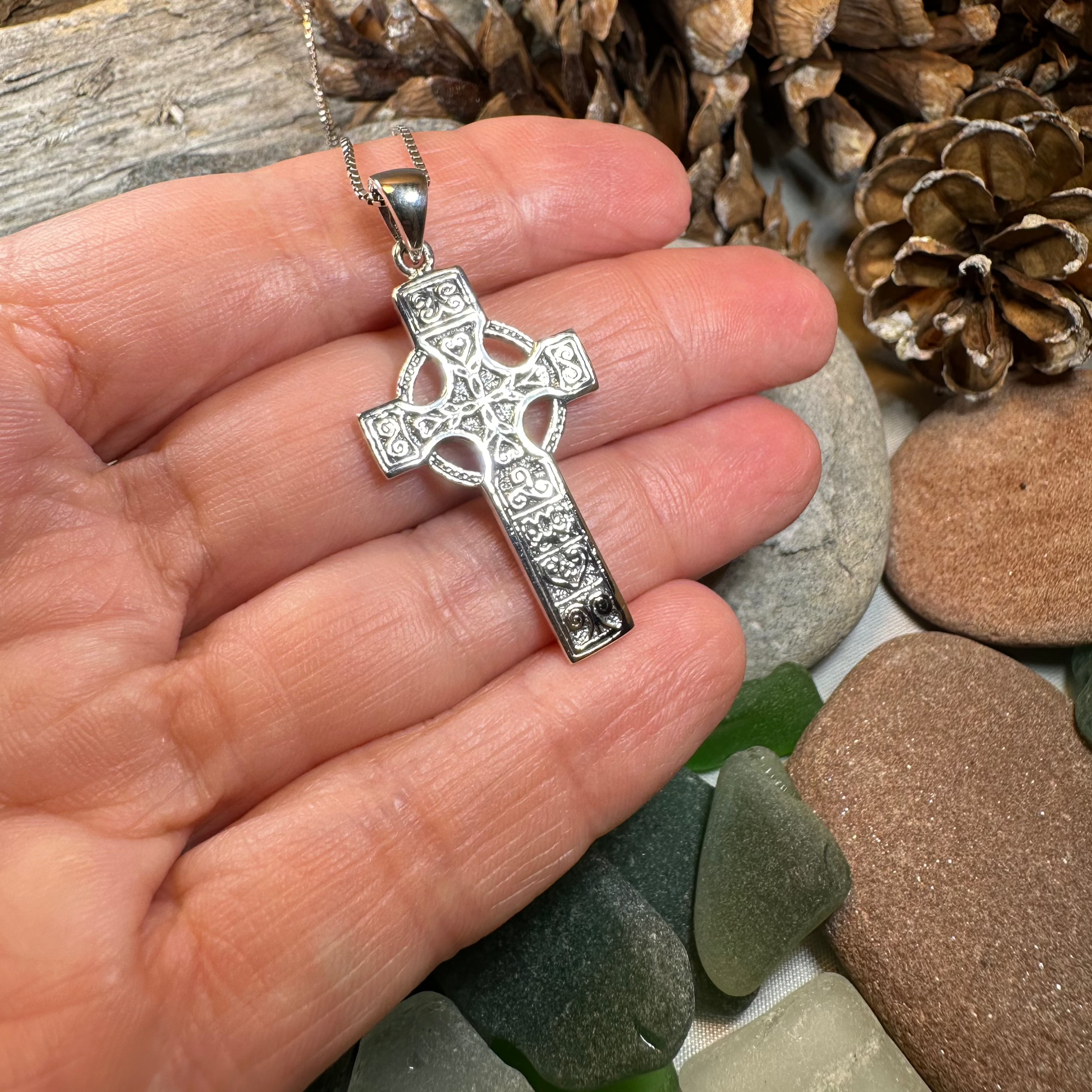Celtic Cross Pendant Necklace for Women - Stainless Steel Columba Jewelry - Perfect for Gifts, Weddings & Everyday Wear