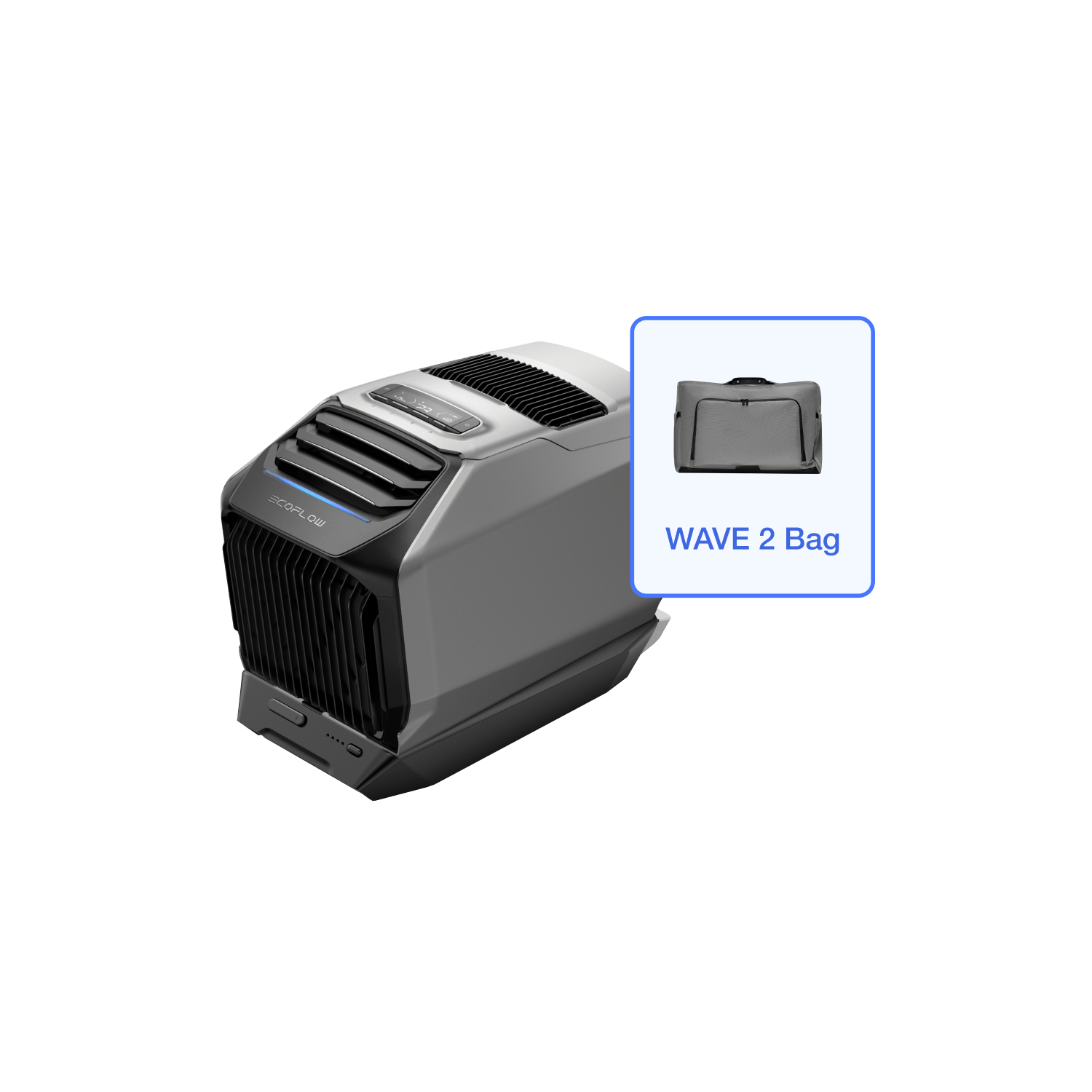 EcoFlow WAVE 2 Portable Air Conditioner with Extra Battery & Carrying Bag - Perfect for Camping, RV Trips, and Outdoor Adventures