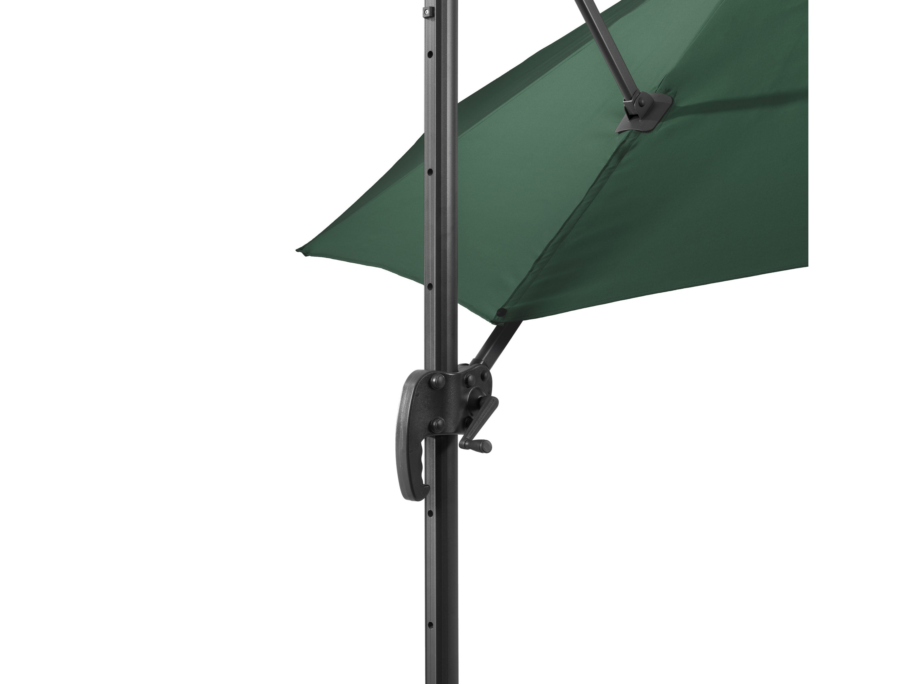 9.5ft Offset Patio Umbrella with 360 Degree Rotation - Dark Green Outdoor Cantilever Umbrella for Poolside, Garden, and Patio Shade