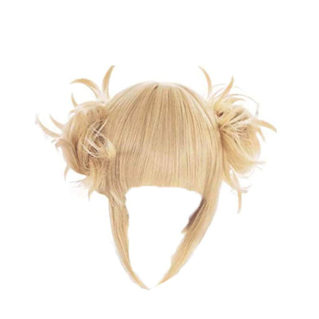 JJSPP Blonde Cosplay Wig with Detachable Buns & Hair Clips - Perfect for Anime Character Costumes, Halloween, Cosplay Events & Themed Parties (Gold)