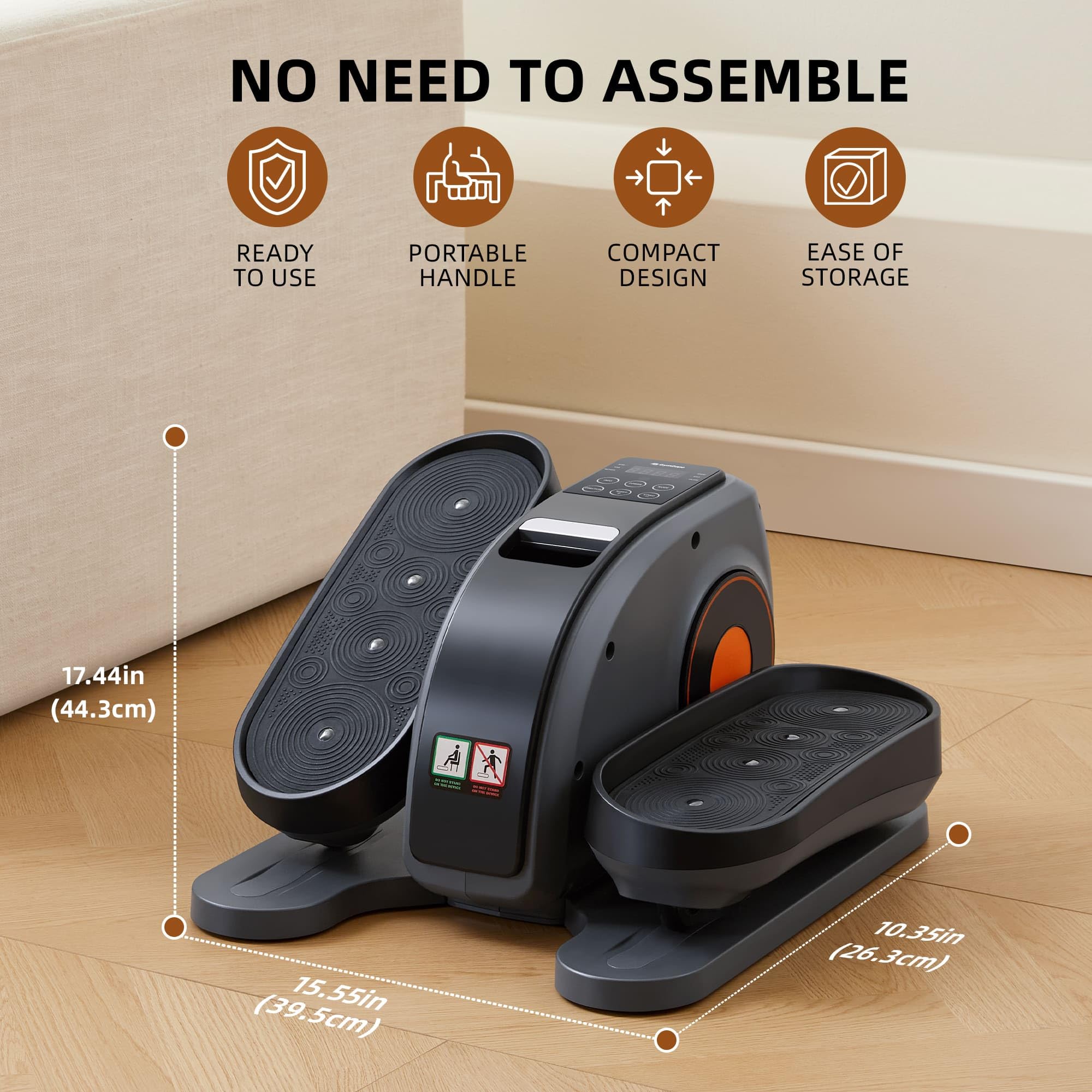 Under Desk Elliptical Machine - Portable Electric Pedal Exerciser for Home & Office Use - 10 Adjustable Speeds with Remote Control - Seated Leg Exercise Equipment for Seniors & Adults - Perfect for Work from Home, Office Workouts & Physical Therapy