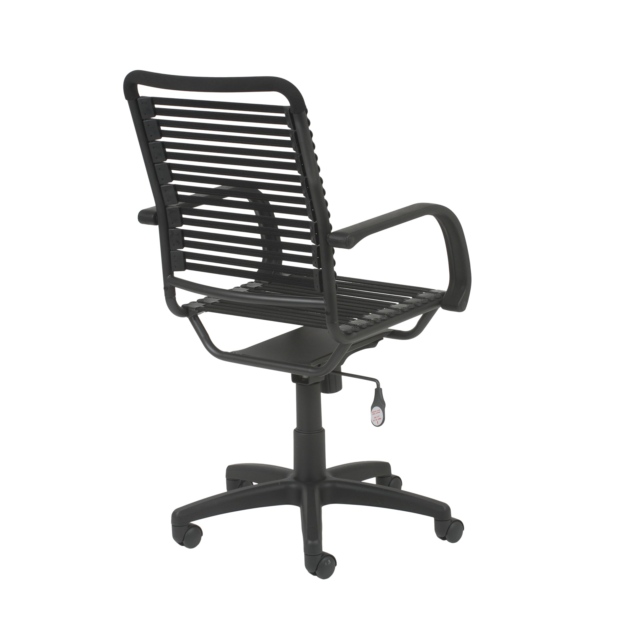 Ergonomic Bungie Flat High Back Office Chair - Graphite Black Frame & Black Base - Perfect for Home Office, Gaming, and Workspace Comfort