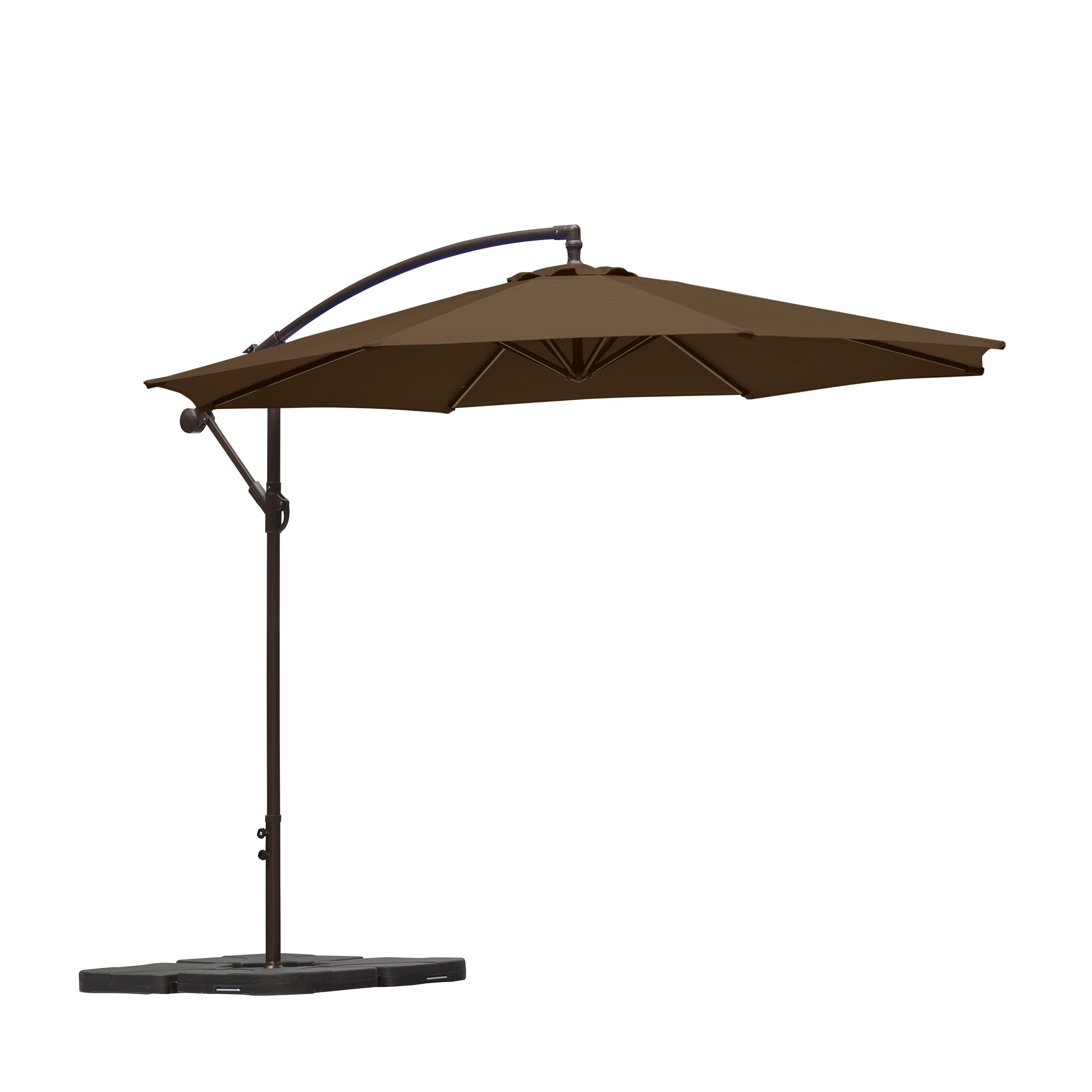 10ft Outdoor Patio Cantilever Umbrella with Stand & Base - 3-Piece Weighted Hanging Shade Kit for Backyard, Poolside, and Garden Relaxation | WO Home Furniture