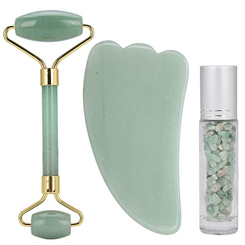 Green Aventurine Jade Roller & Gua Sha Set - Anti-Wrinkle Facial Massager for Skin Lifting & Slimming | Perfect for Morning Skincare Routine & Relaxing Spa Night