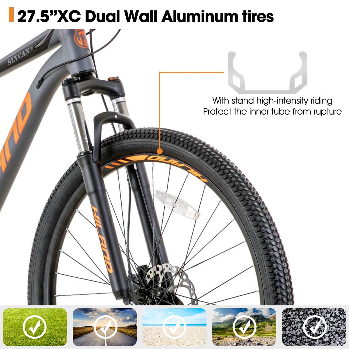**Hiland 27.5 Inch Mountain Bike for Adults - 21-Speed Shimano Gears, Aluminum Frame, Hydraulic Disc Brakes, Lock-Out Suspension Fork - Perfect for Trail Riding, Commuting & Outdoor Adventures**