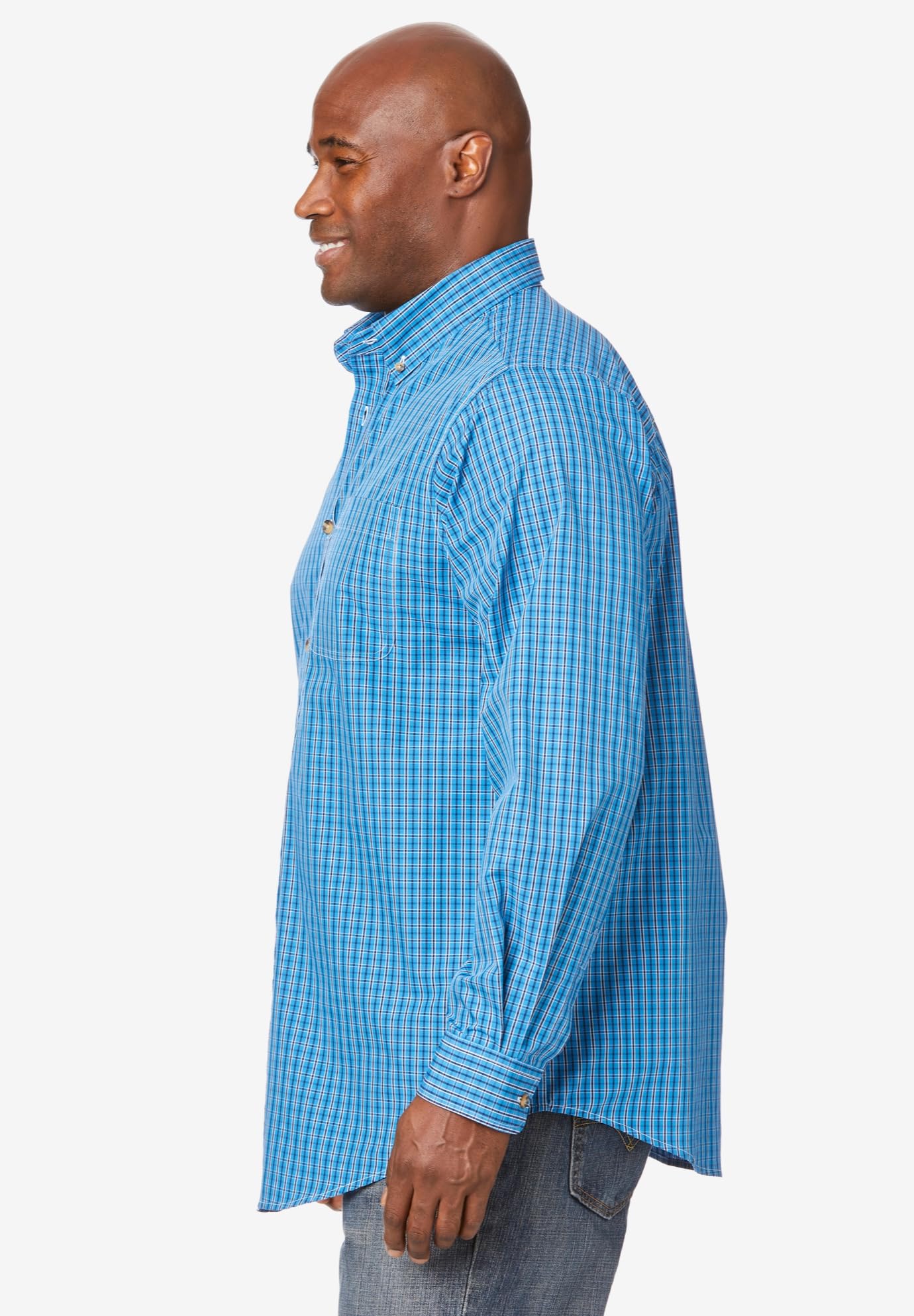 KingSize Men's Big & Tall Long Sleeve Wrinkle-Free Sport Shirt - Comfortable & Stylish Casual Wear for Work, Travel & Outdoor Activities