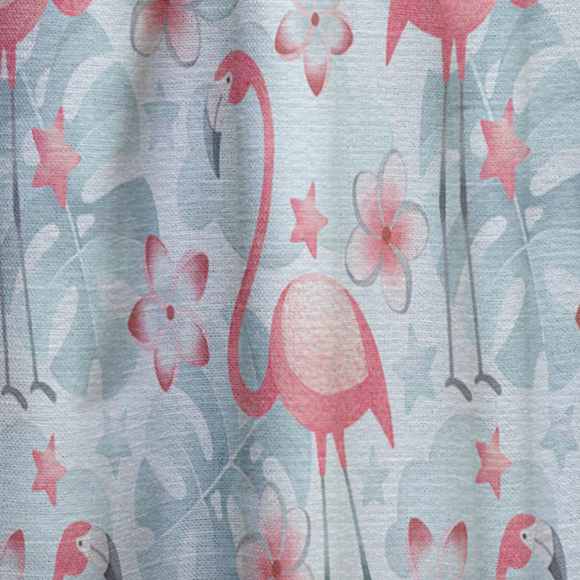 DesignQ Thermal Insulated Curtains - Tropical Botanicals, Flowers & Flamingo Print - 52x63 Inch Single Panel for Bedroom & Living Room | Blackout Drapes for Home Decor, Sun Protection & Energy Efficiency