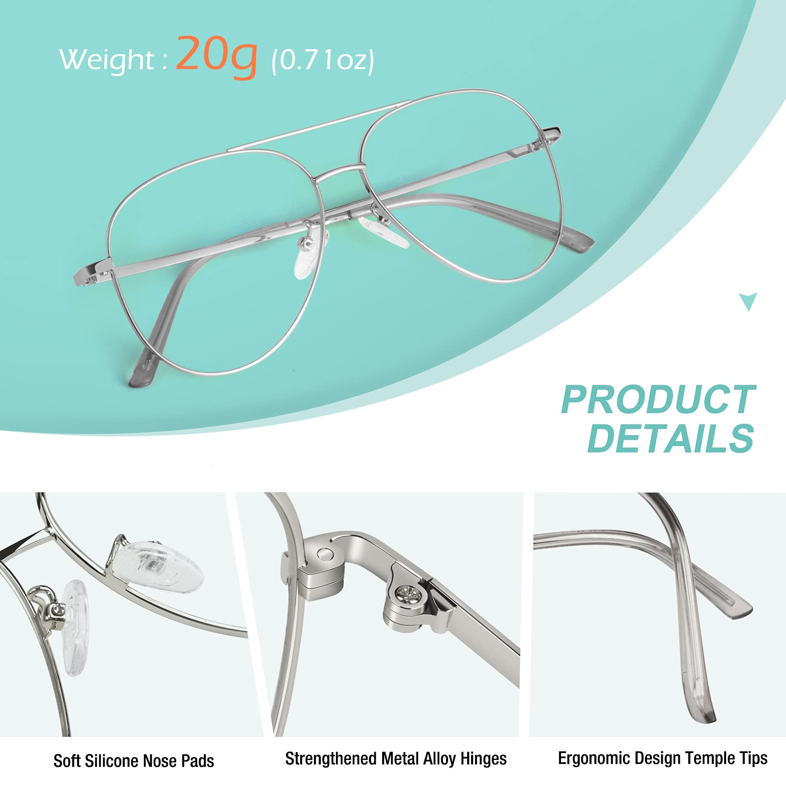 GQUEEN Clear Non-Prescription Eyeglasses - Fashionable Rectangular Frame Glasses for Men & Women | Perfect for Reading, Working, and Everyday Style