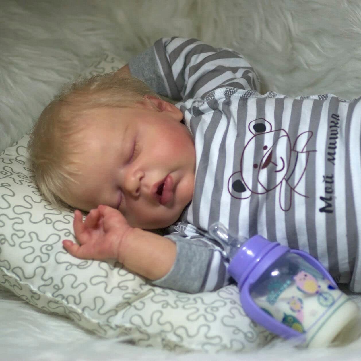 22 Inch Realistic Reborn Baby Doll Boy with Rooted Blonde Hair - Lifelike Sleeping Newborn Doll for Girls | Perfect for Role Play, Gift Giving & Collectors