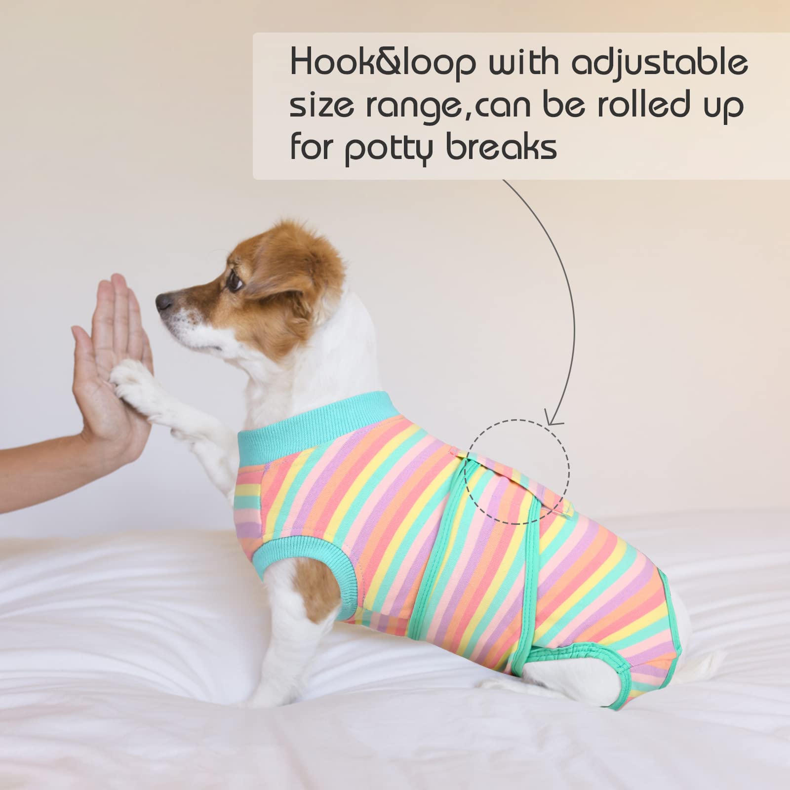 Post-Surgery Recovery Suit for Dogs - Soft Breathable Dog Bodysuit, E-Collar Alternative for Male & Female Pets - Anti-Licking Wound Protection Onesie (Mint Green Stripes, XL) - Ideal for Spay/Neuter Recovery & Wound Healing After Surgery
