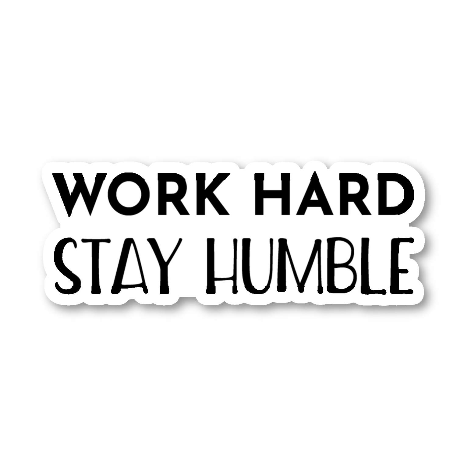 Work Hard Stay Humble Motivational Stickers (4 Pack) - 2.5 Inch Vinyl Decals for Laptop, Phone, Tablet - Inspirational Quotes for Students, Office, Water Bottles
