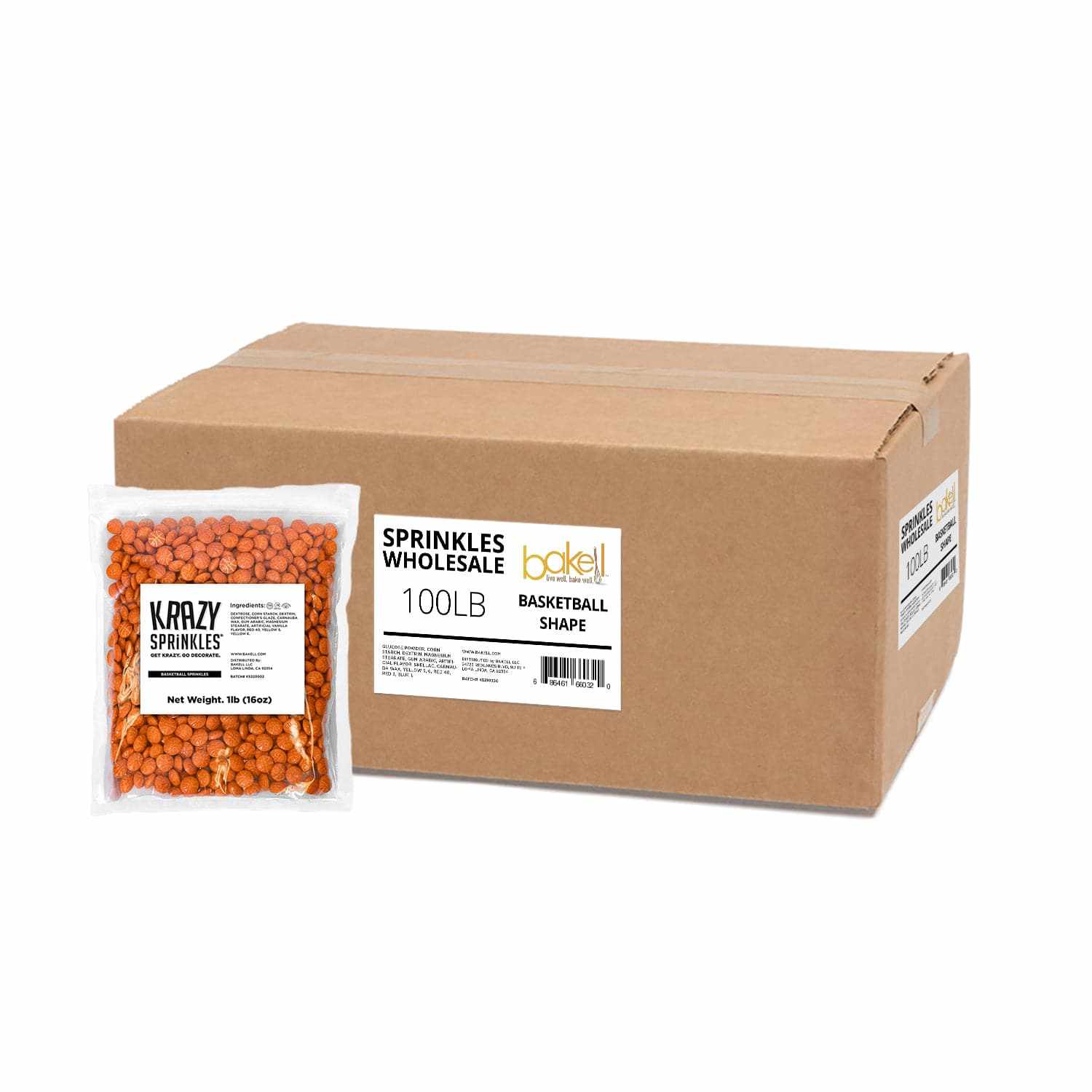 Basketball-Shaped Sprinkles - Bulk Case (1000+ Pieces) - Perfect for Cupcake Toppers, Cake Decorations & Party Favors