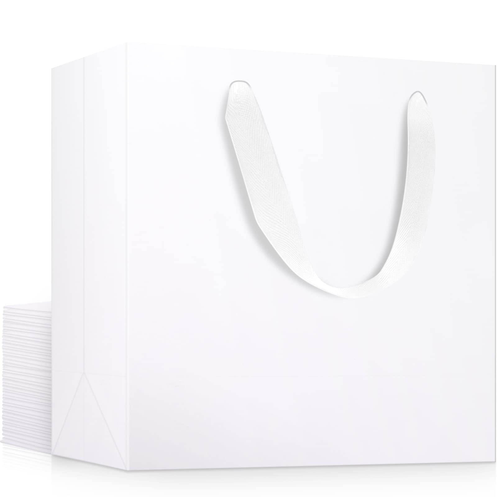 EUSOAR 20 Pack White Gift Bags with Handles 12.5x4.5x11 Inch - Bulk Paper Party Favor Bags for Weddings, Business Gifts, Lunches & Special Occasions | Elegant Wrapping Solution for Birthdays, Baby Showers & Corporate Events