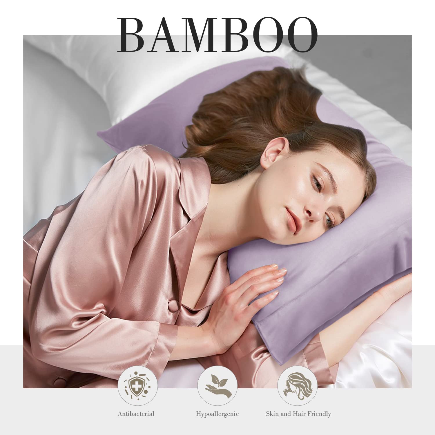 Light Purple Cooling Pillowcases - 2 Pack (20x36 Inches) for Hot Sleepers & Night Sweat Relief - Breathable & Soft Bedding for Better Sleep