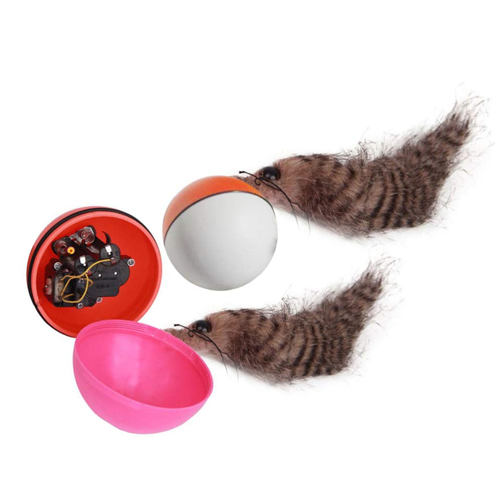 Balacoo 2Pcs Electronic Interactive Cat Toys - Beaver Balls & Weasel Toy for Kittens, Puppies & Adult Cats - Random Color - Fun Educational Pet Toys for Indoor Play & Training