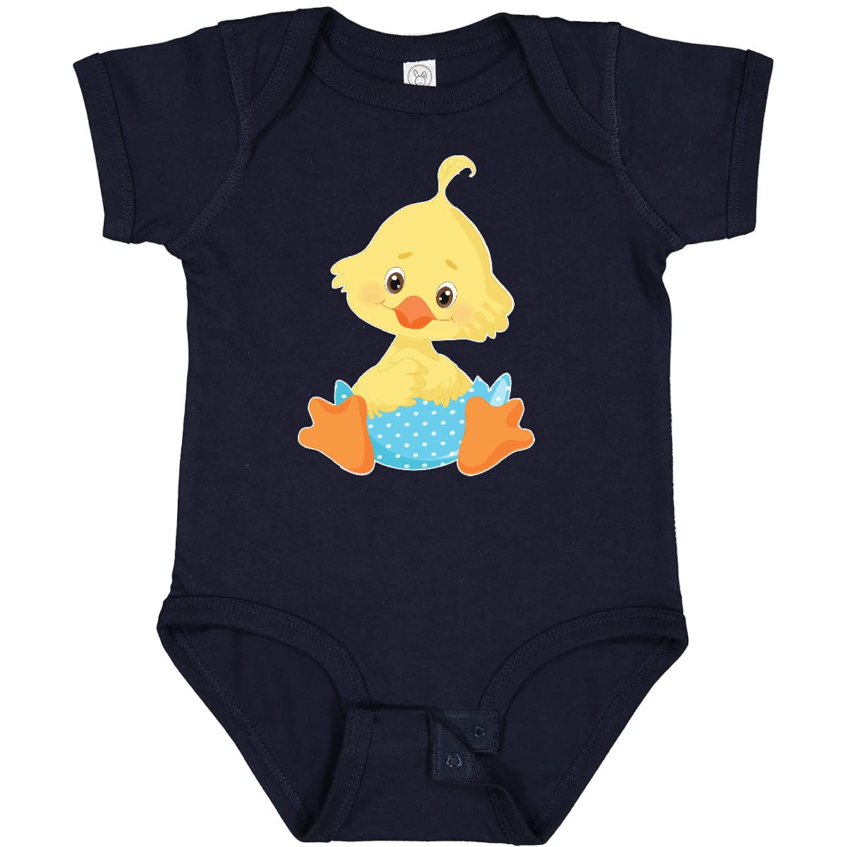 Inktastic Cute Easter Chick in Blue Easter Egg Baby Bodysuit - Soft Cotton Infant Onesie for Easter Photos, Spring Celebrations & Holiday Outfits