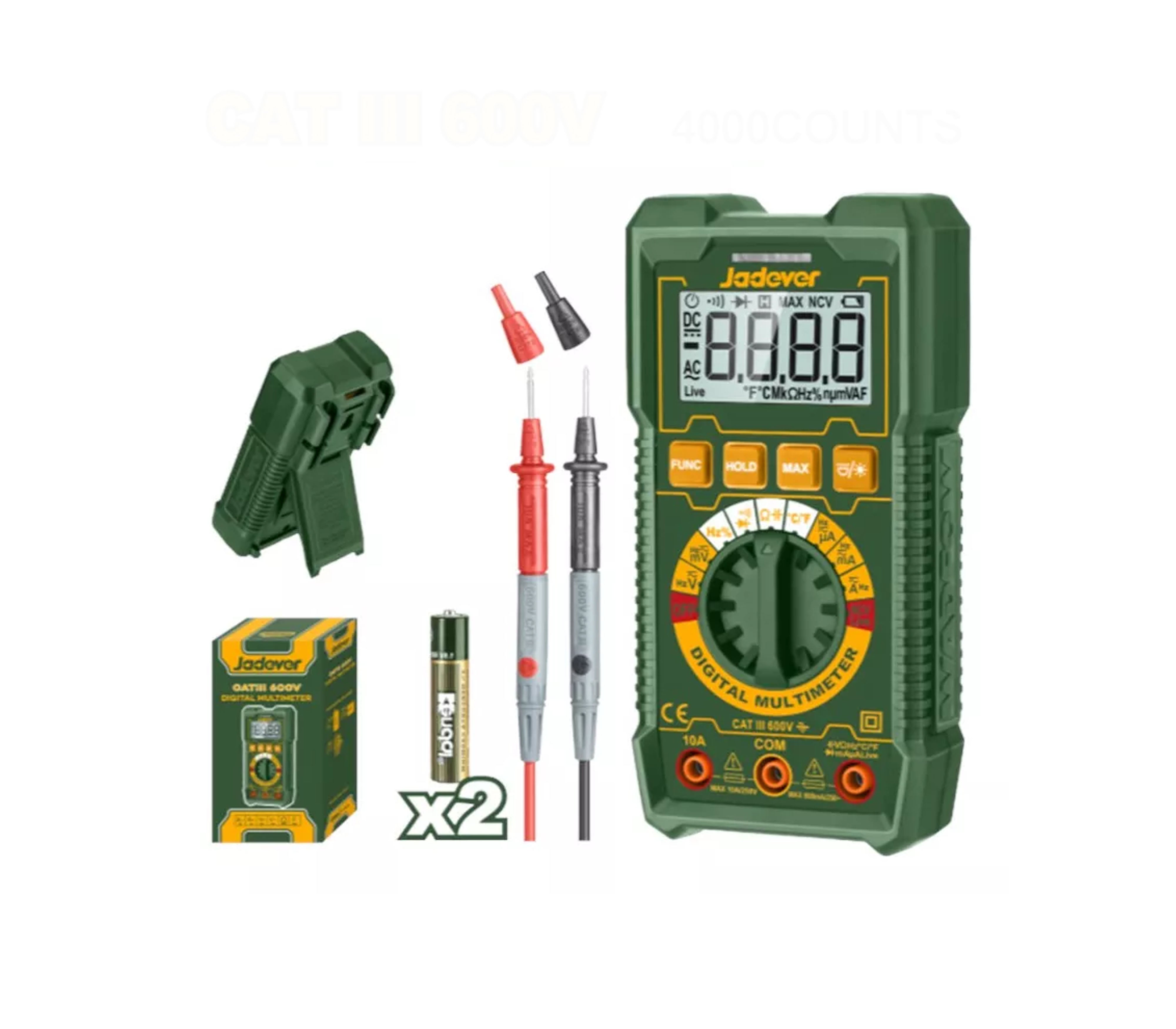 Jadever Digital Multimeter - Accurate Voltage, Current & Resistance Tester for Home, Auto & Electronics Repair