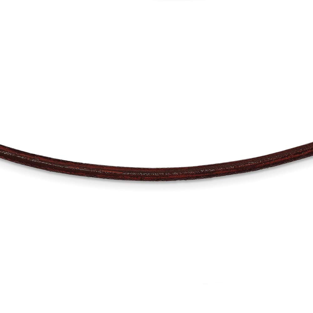 Roy Rose Jewelry Sterling Silver Burgundy Leather Necklace - 16 Inch Adjustable Length for Women, Gift Box Included | Perfect for Casual Wear, Date Nights & Special Occasions