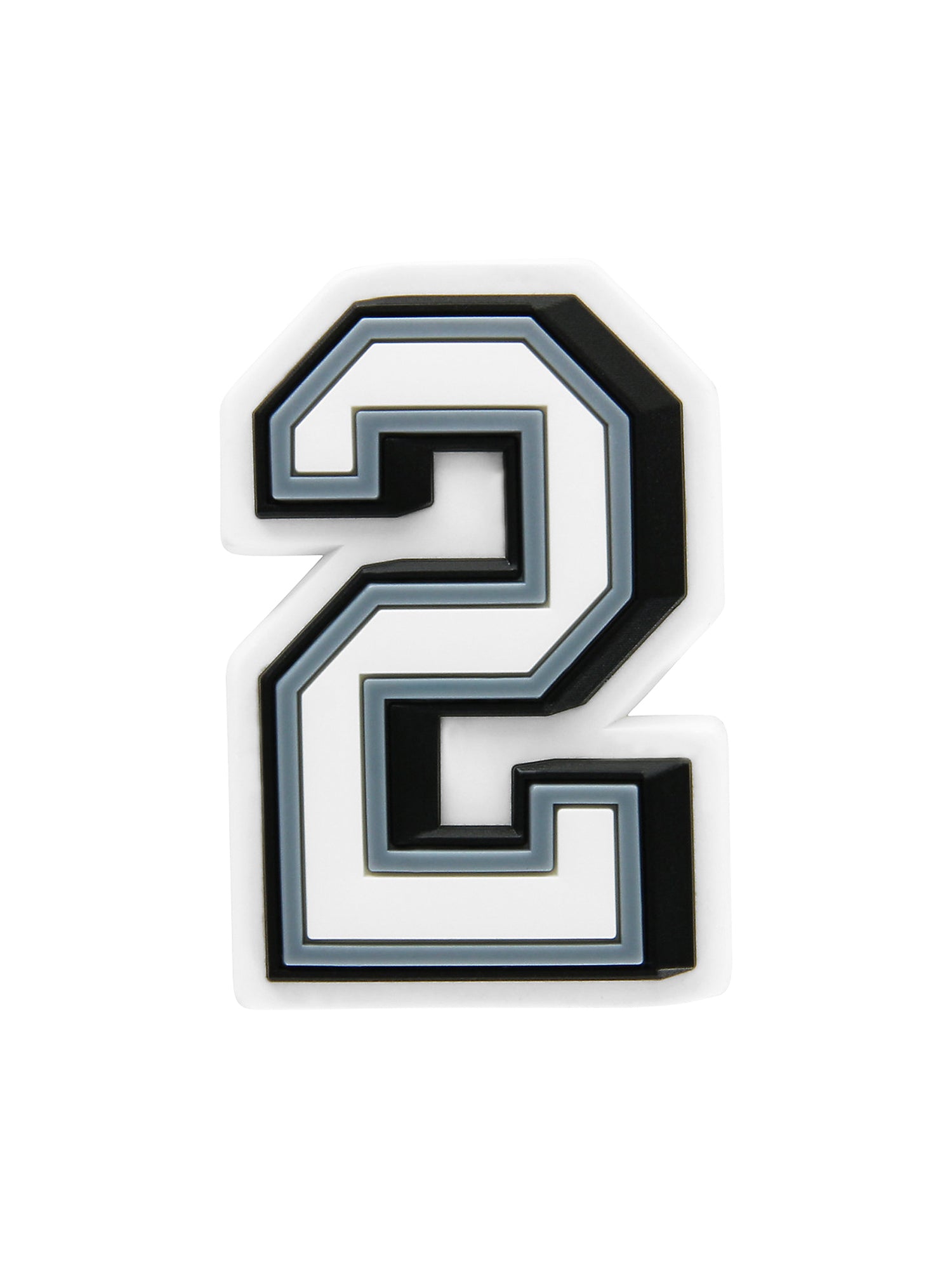 Crocs Jibbitz Black & White Number 2 Charms - Shoe Accessories for Crocs Clogs - Perfect for Customizing Kids & Adult Footwear - School, Work & Casual Wear
