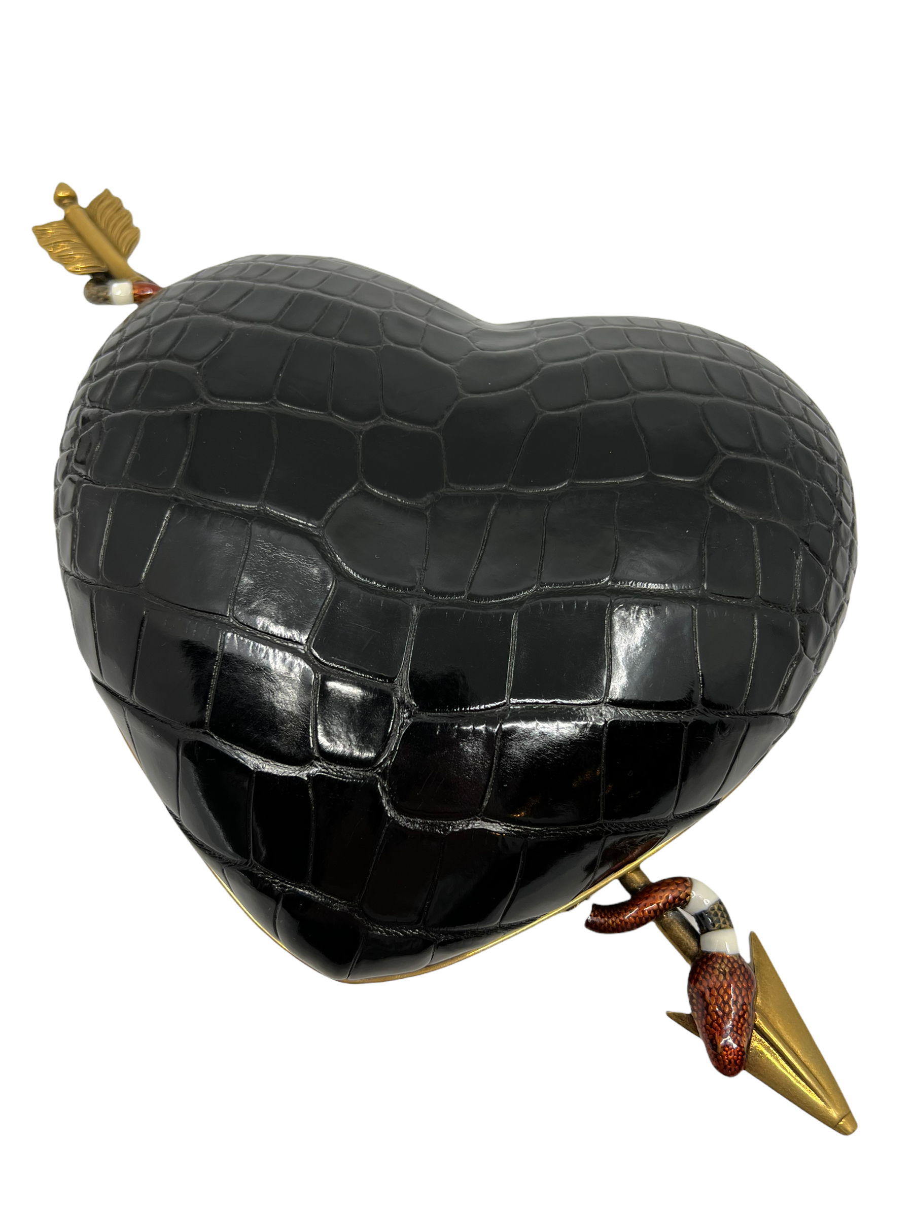 Gucci Limited Edition Heart & Arrow Crocodile Leather Handbag for Women - Luxury Designer Shoulder Bag for Date Night & Special Occasions
