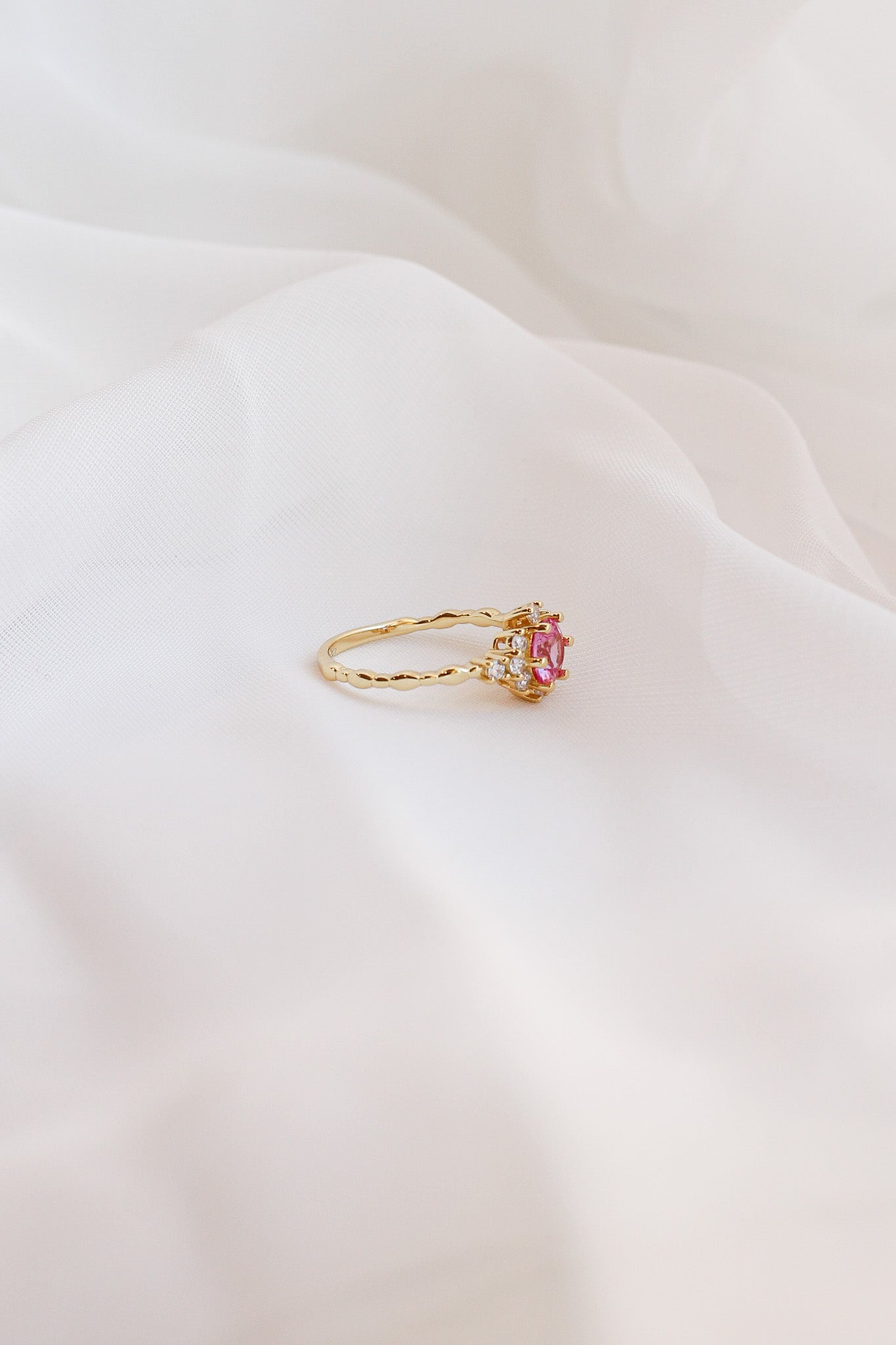 Pink Sapphire Calliope Ring | Elegant Sterling Silver Jewelry for Women | Perfect for Weddings, Anniversaries & Special Occasions