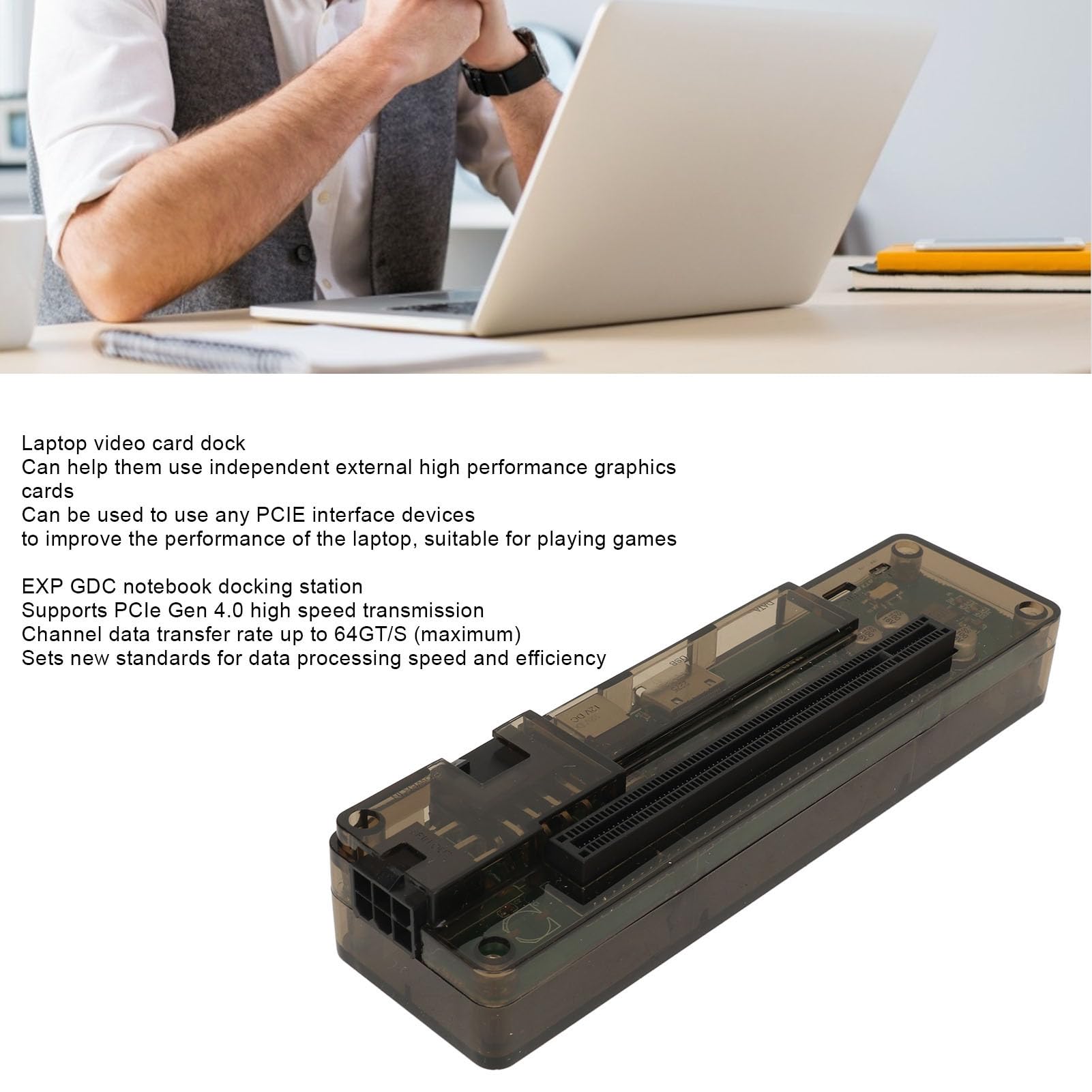 Yoidesu External GPU Dock - 64GTS Laptop External Graphics Card Enclosure for NVIDIA/AMD GPUs, Sound Cards & RAID Controllers - Boost Gaming & Creative Workstation Performance for PC & Mac Users