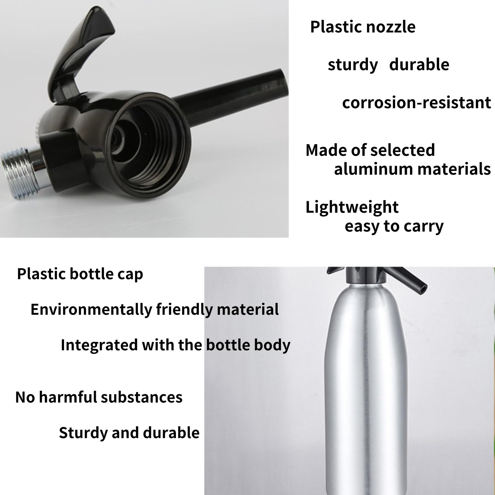 Premium Raguso Soda Syphon Bottle - Stainless Steel Carbonated Water Maker with Pressure Regulator for Mojitos, Cocktails & Sparkling Drinks | Portable Seltzer Dispenser for Home Bars, Parties & Outdoor Gatherings (Silver)