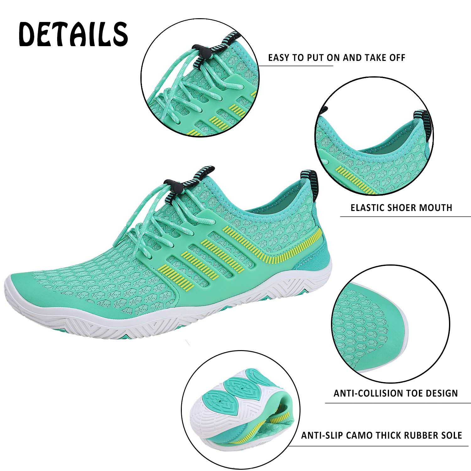 **Men's & Women's Quick-Dry Water Shoes - Barefoot Aqua Socks for Swimming, Surfing, Beach, Pool, Yoga & Outdoor Activities - Lightweight & Comfortable for Travel & Sports**