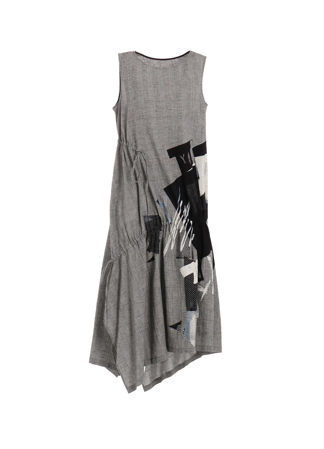 Stylish C/LI Plaid Collage Shirring Dress for Women - Trendy Floral Print A-Line Mini Dress for Casual Outings, Parties & Date Nights
