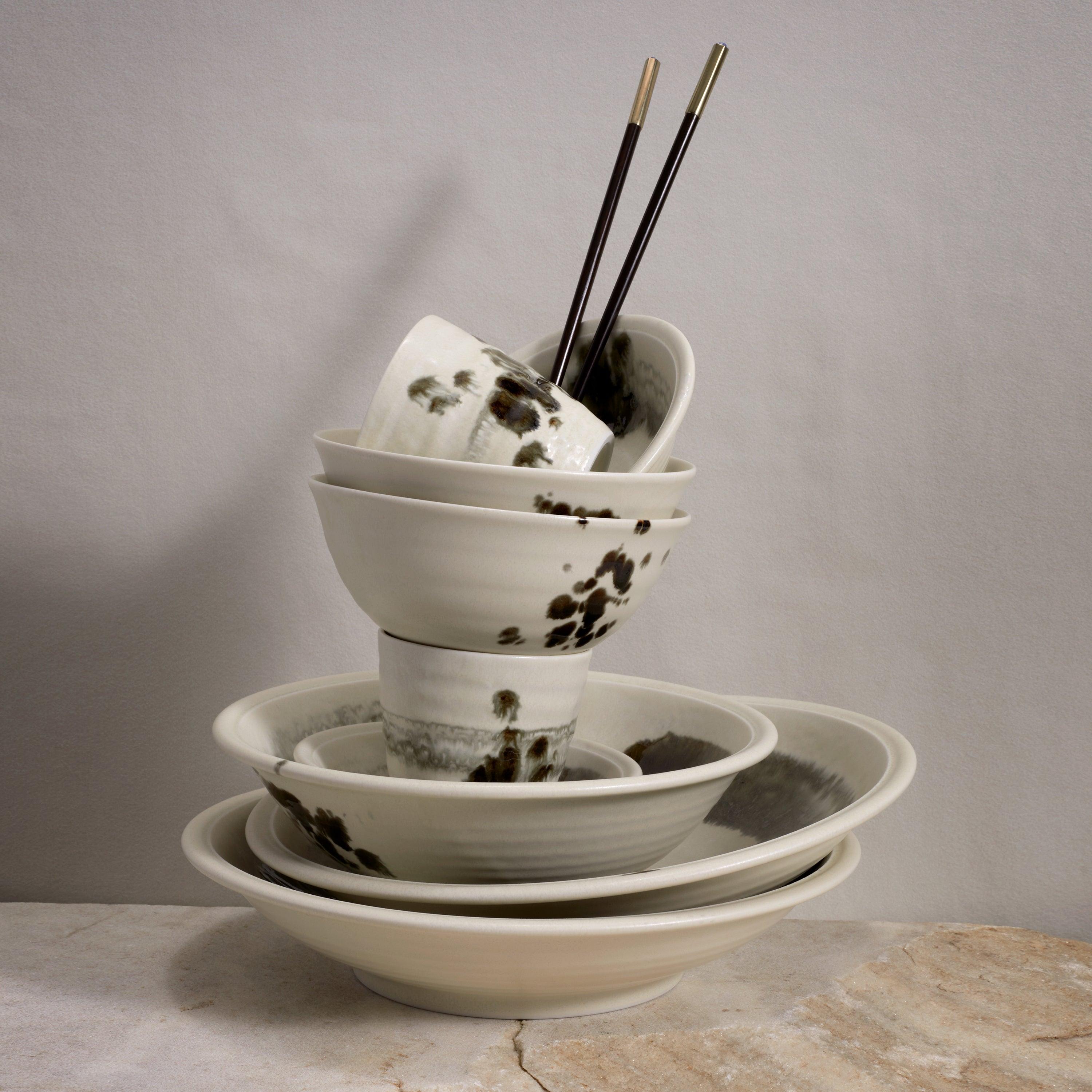 Premium Sumi Brush Condiment Bowl Set - Japanese Style Dipping Sauce Dish for Sushi, Dumplings & Asian Cuisine - Perfect for Home Dining & Restaurant Use