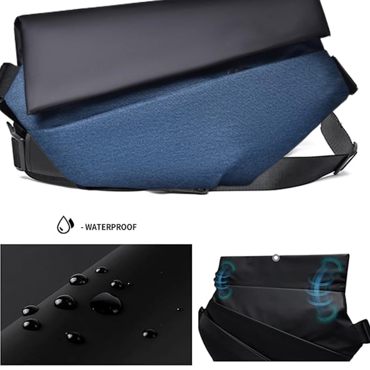 Waterproof Obsidian Sling Bag - Unisex Crossbody Oxford Sports Bag for Men & Women | Perfect for Gym, Hiking & Travel Accessories