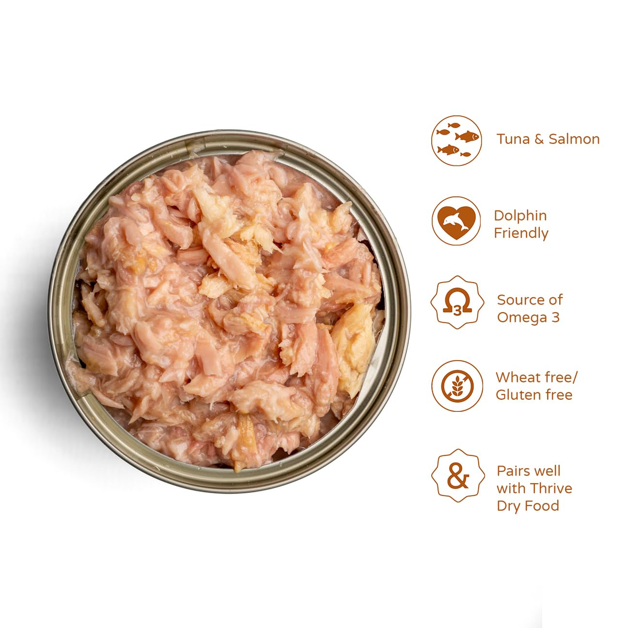 Premium Thrive Cat Food - Complete Tuna & Salmon Recipe, Grain-Free Wet Cat Food (6 Pack, 75g Each) - Ideal for Adult Cats & Kittens, Perfect for Mealtime or Travel