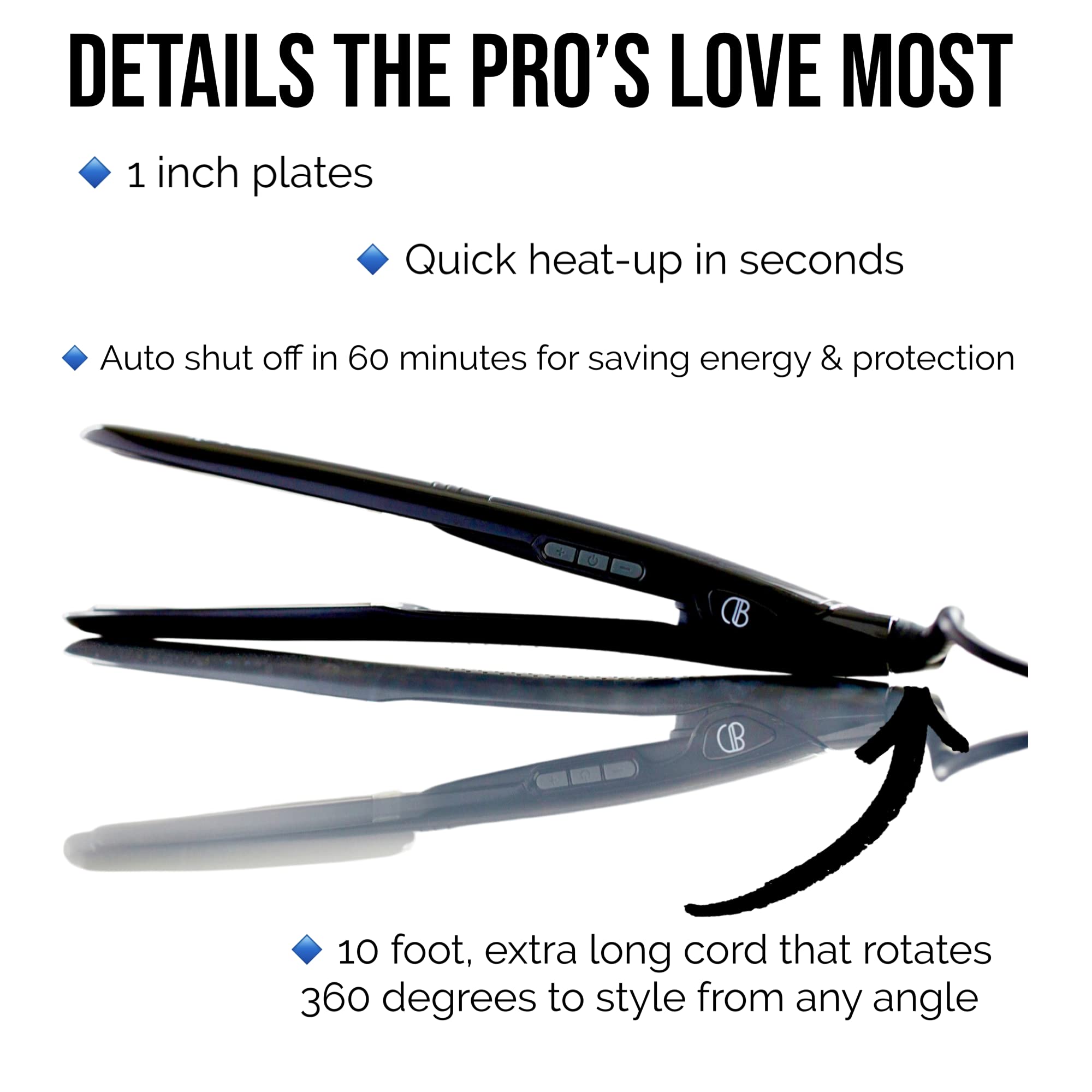 Professional Tourmaline Hair Straightener & Detailer - 1